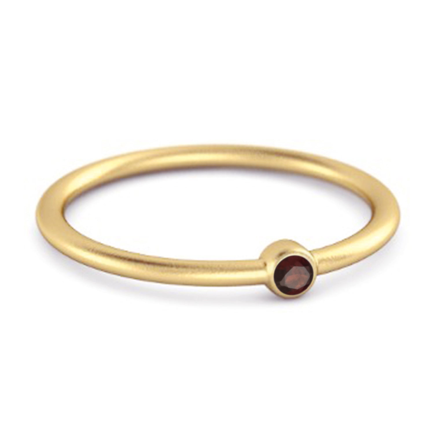 Anello solitario impilabile in argento sterling 925 con granato da 0,1 ct