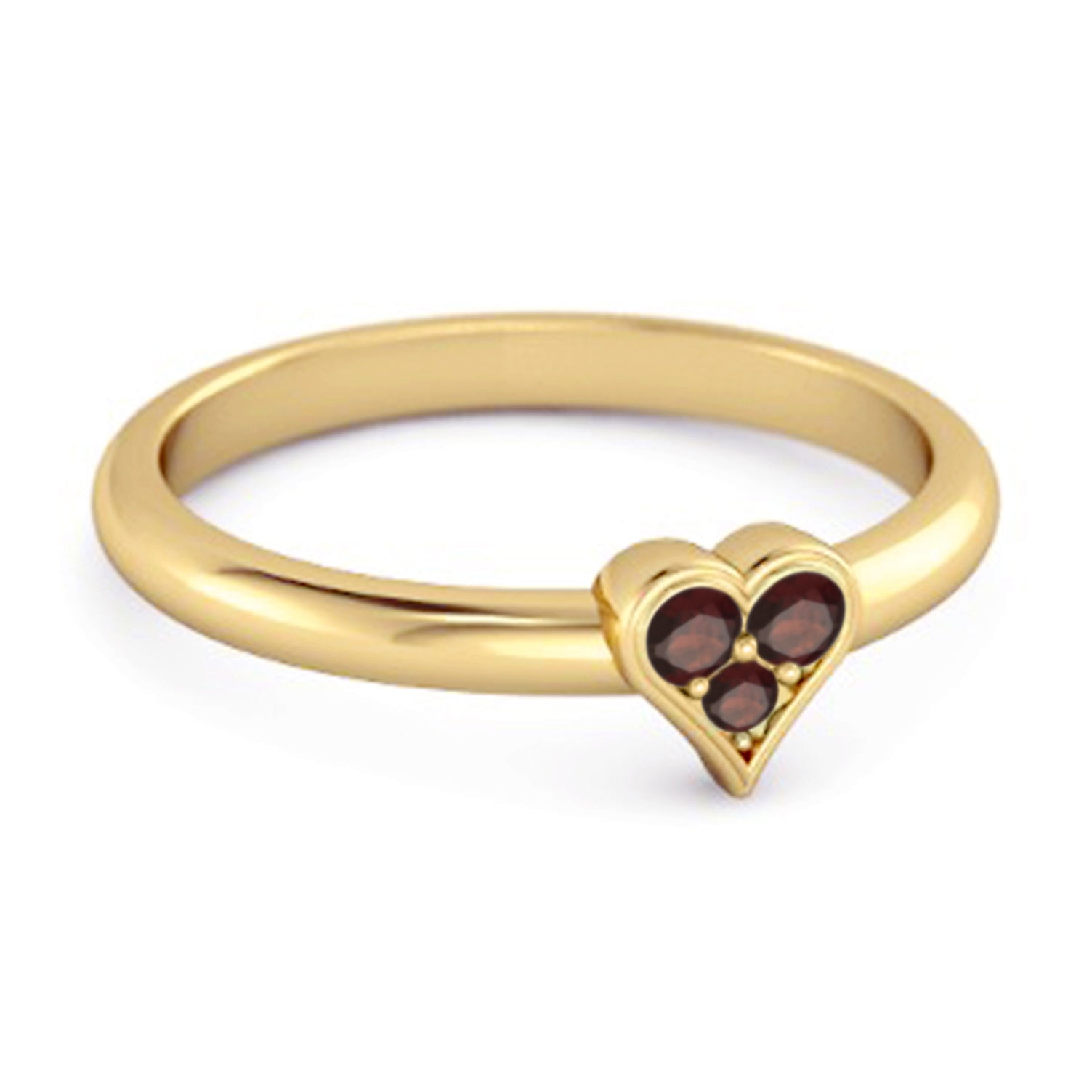 Anello in argento sterling 925 con granato scintillante a forma di cuore da 0,60 ct