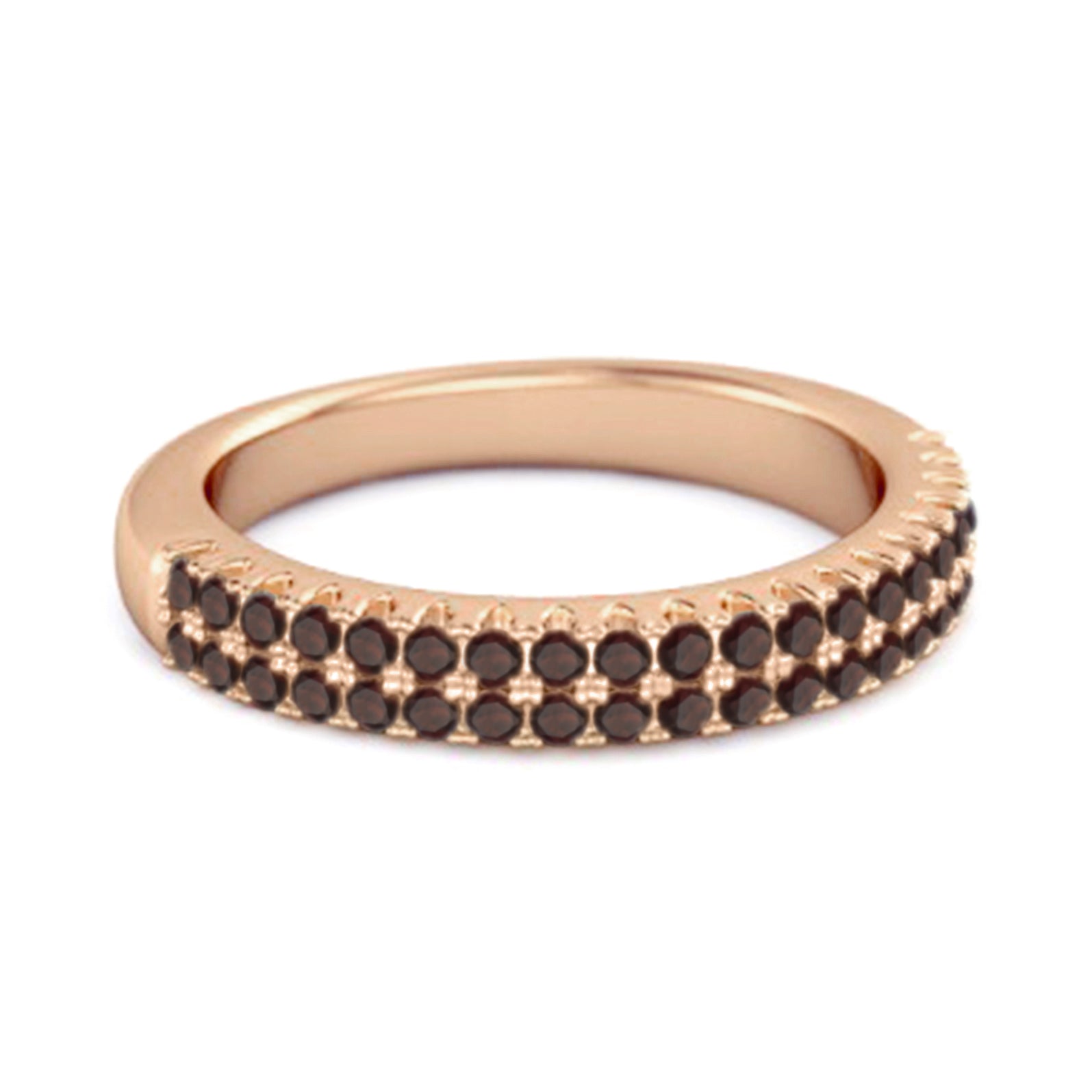Garnet Eternity Band Ring - Sterling Silver