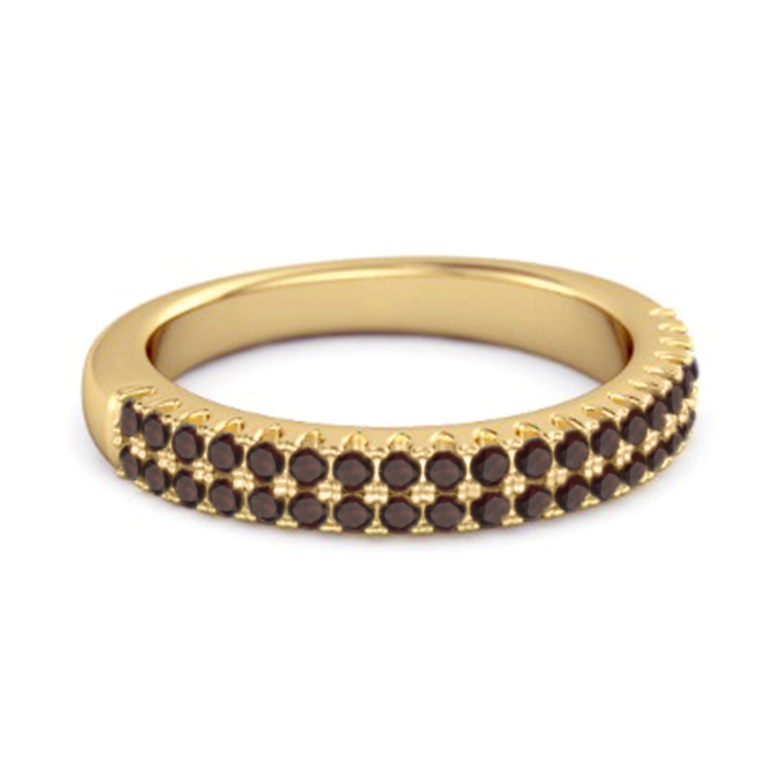 Garnet Eternity Band Ring - Sterling Silver
