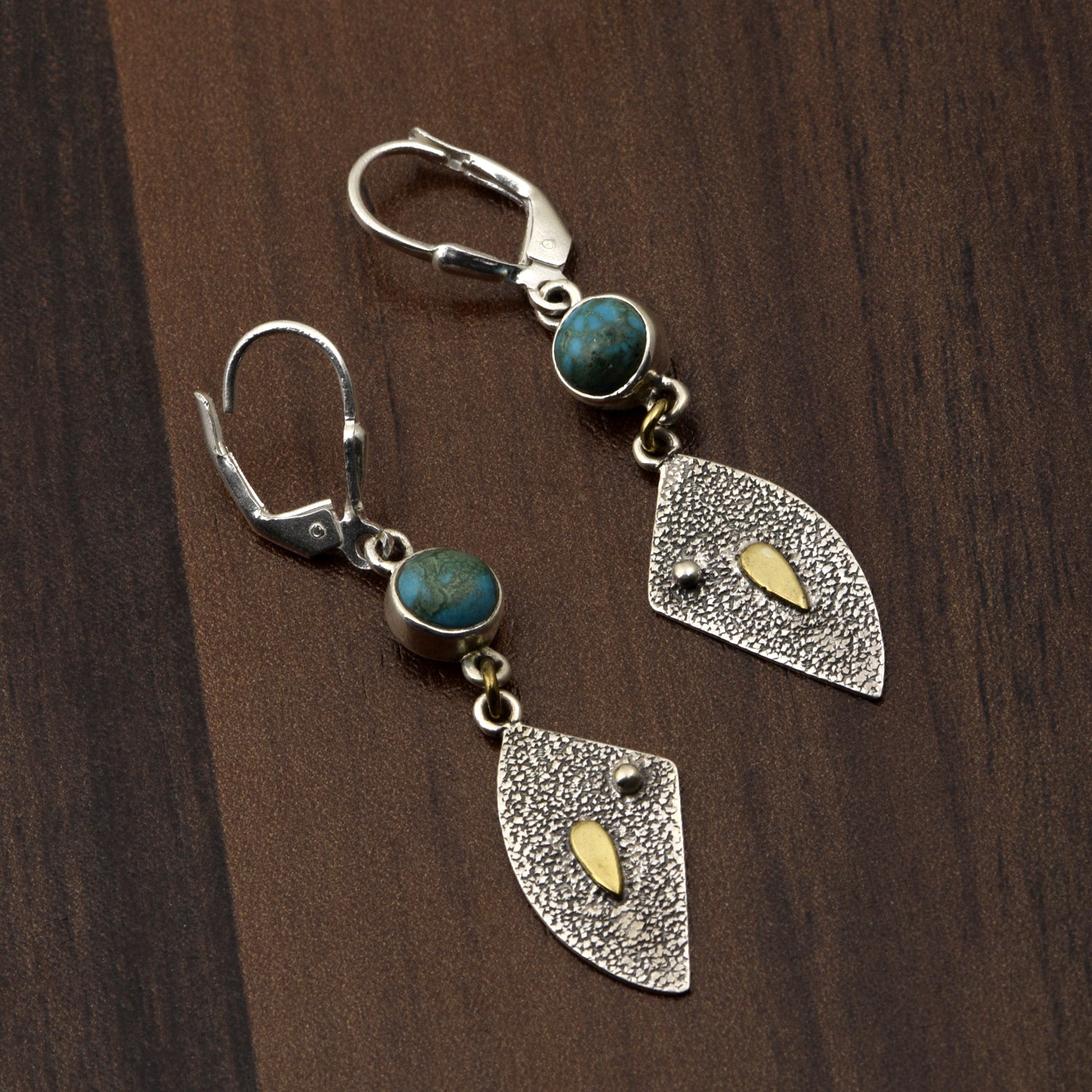 Turquoise Dangle Earrings - Sterling Silver