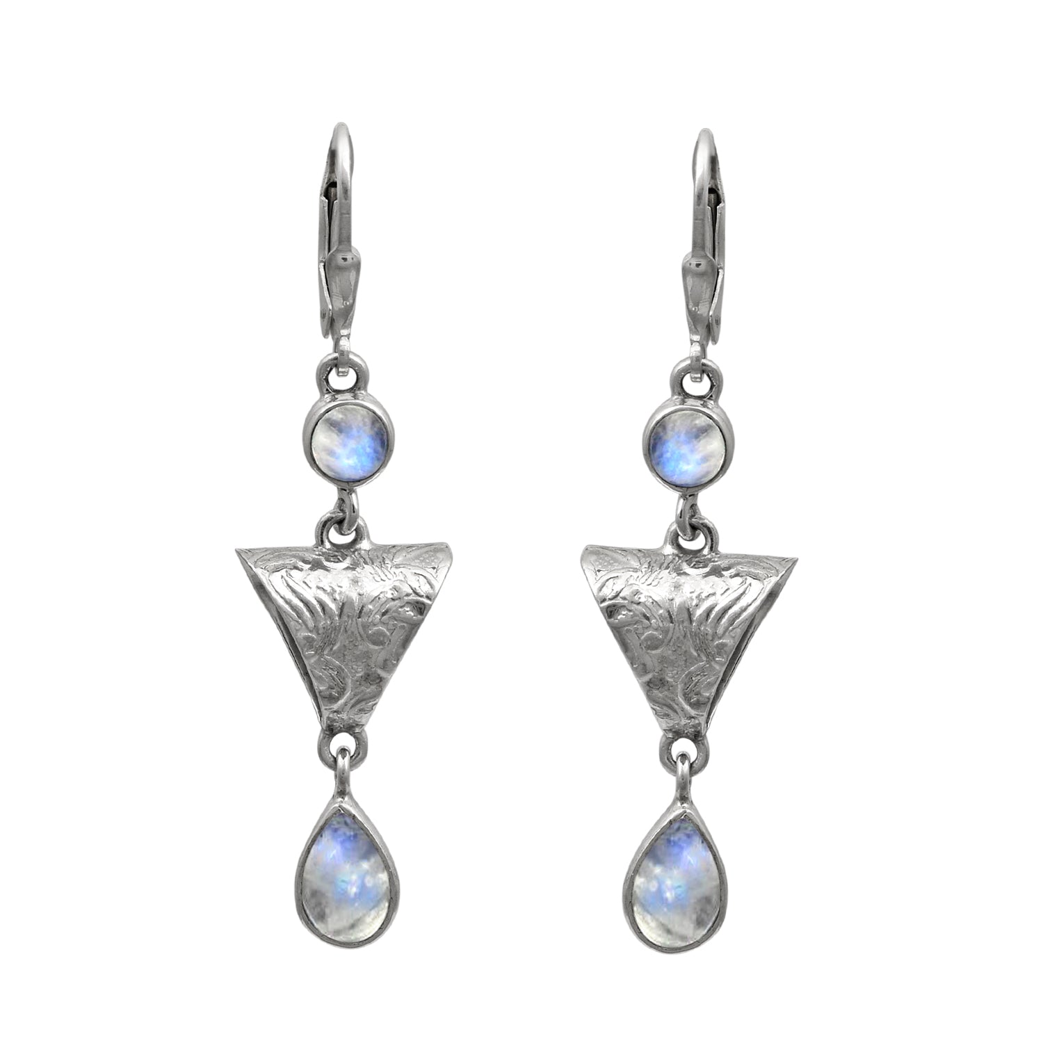 Moonstone Dangle Earrings - Sterling Silver