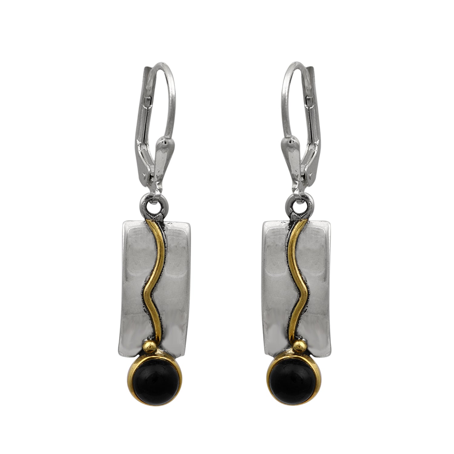 Black Spinel Dangle Earrings - Sterling Silver