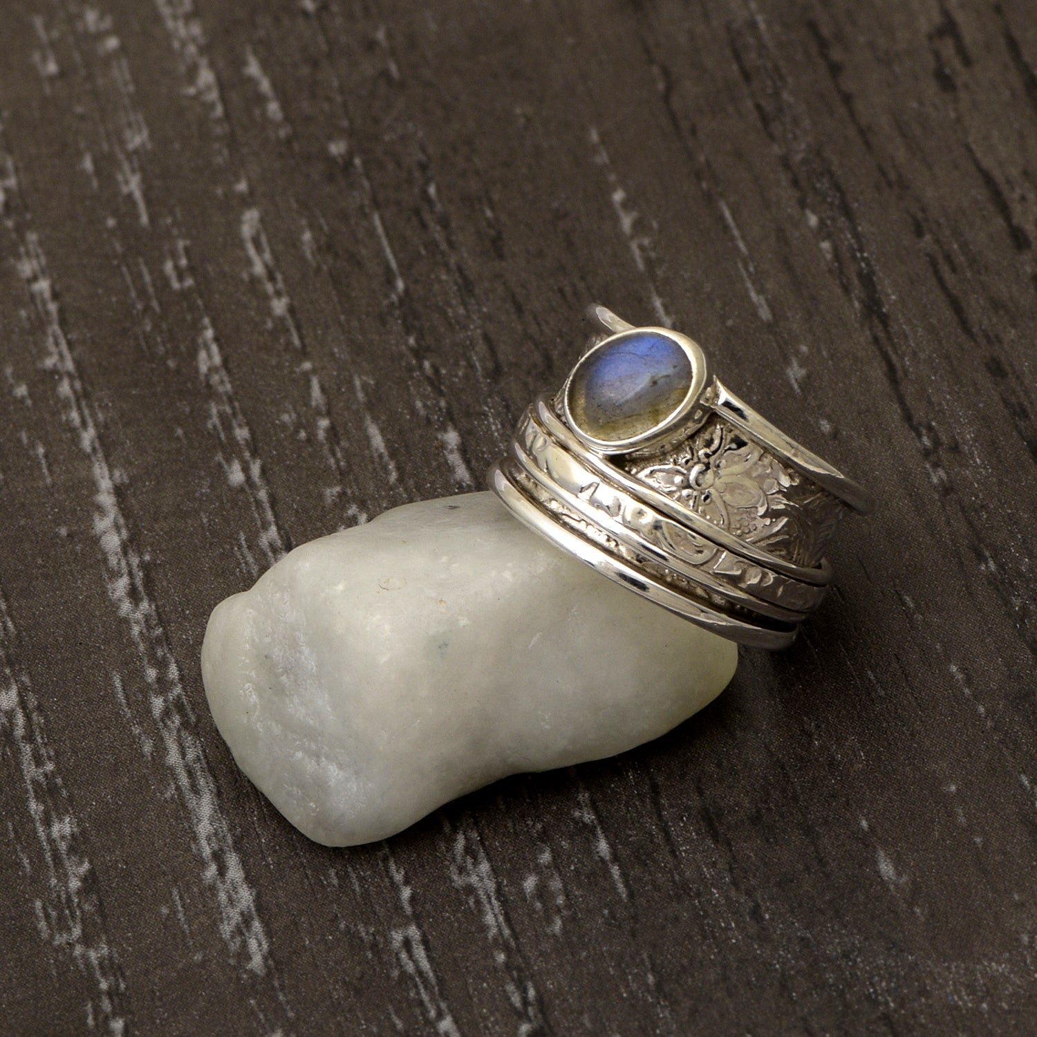 Labradorite Spinner Ring - Sterling Silver