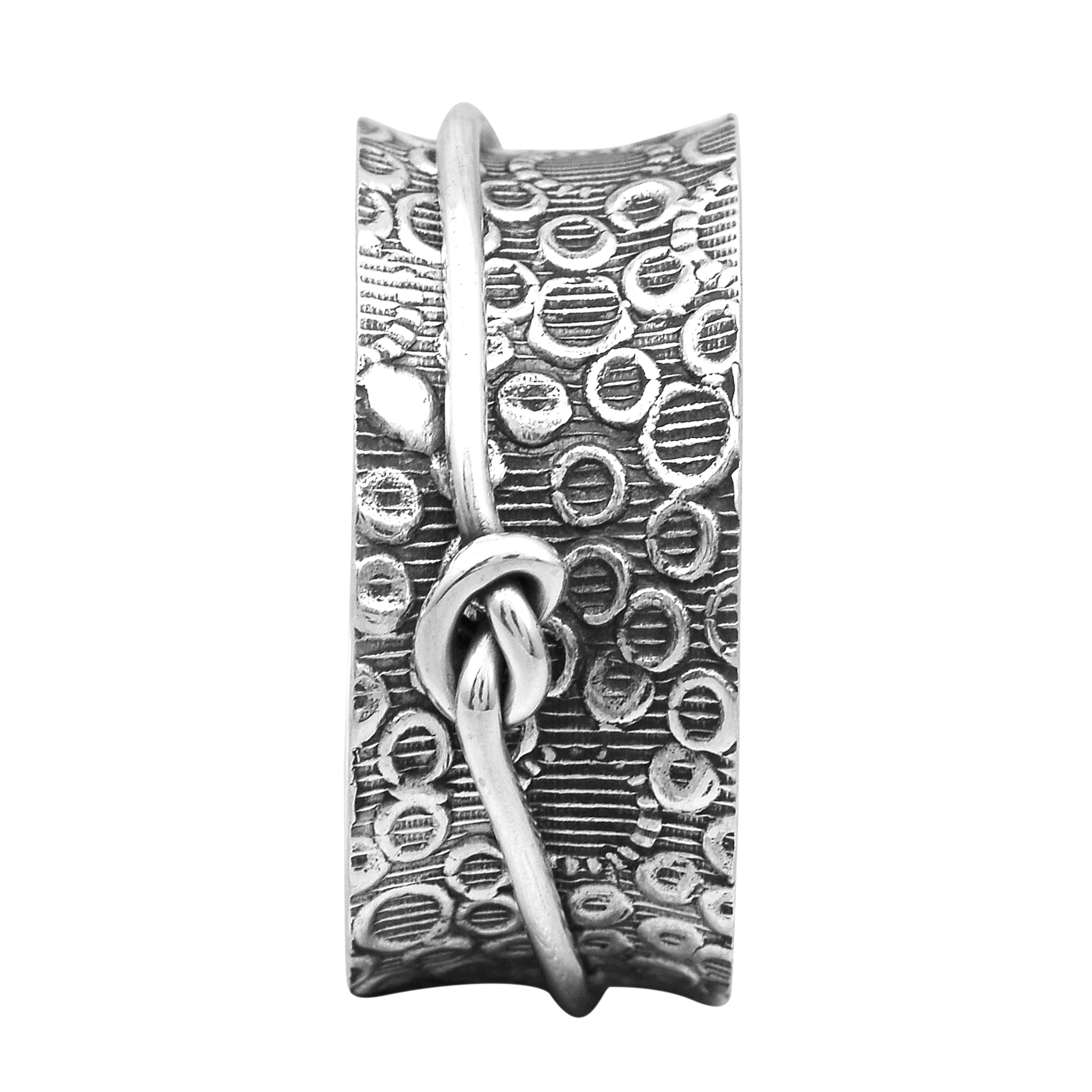 Textured Knot Spinner Ring - Sterling Silver