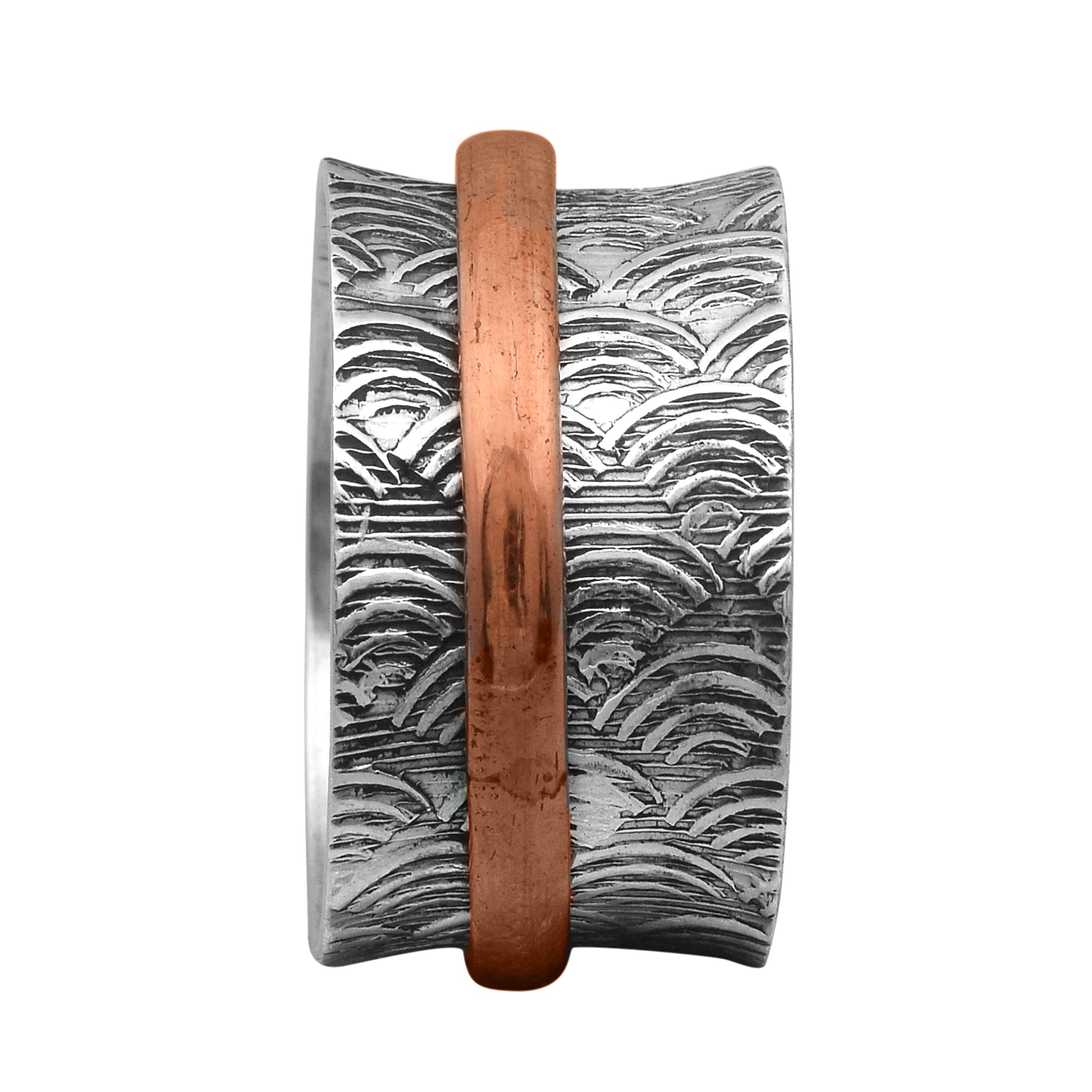 Wave-Pattern Sinner Ring - Sterling Silver