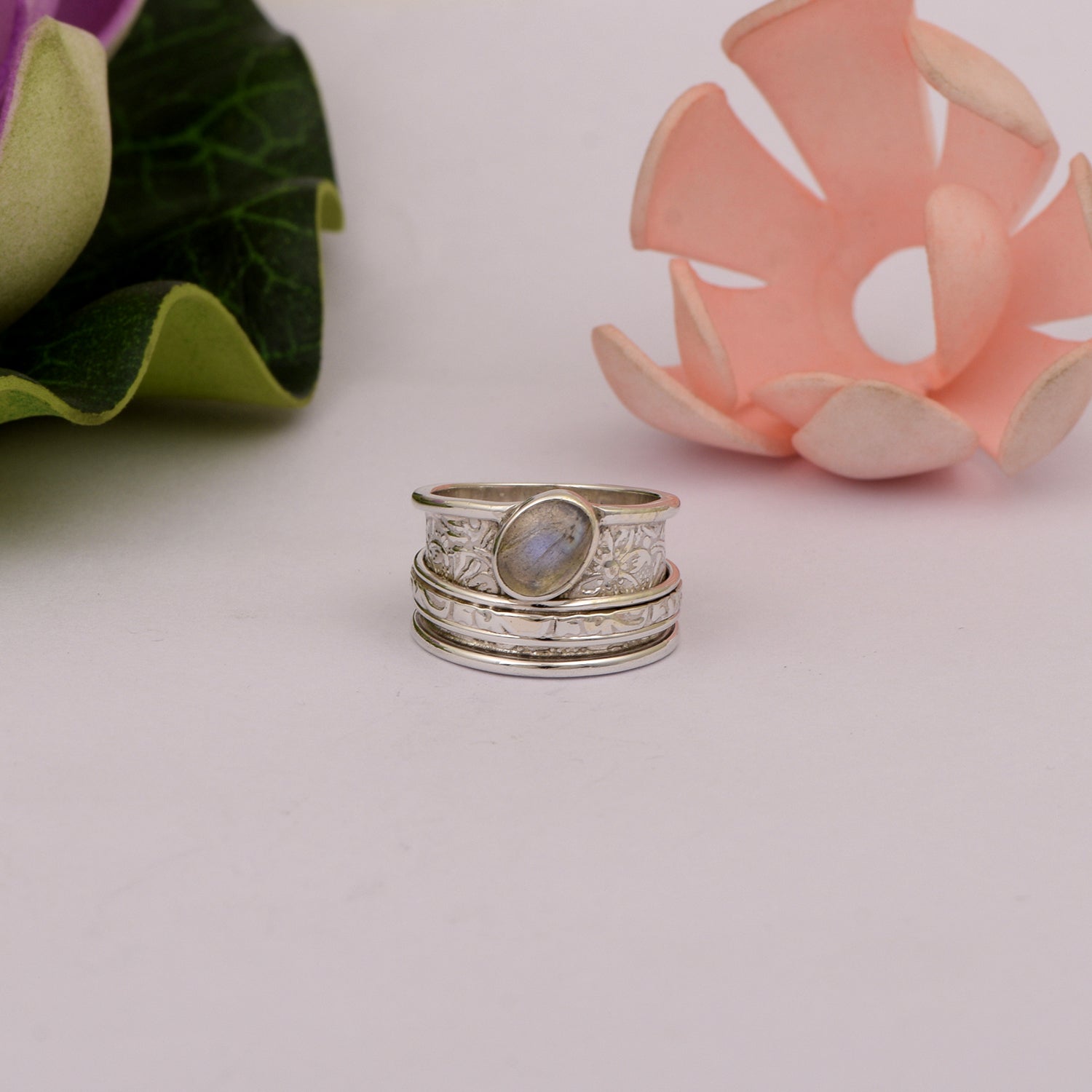 Labradorite Spinner Ring - Sterling Silver