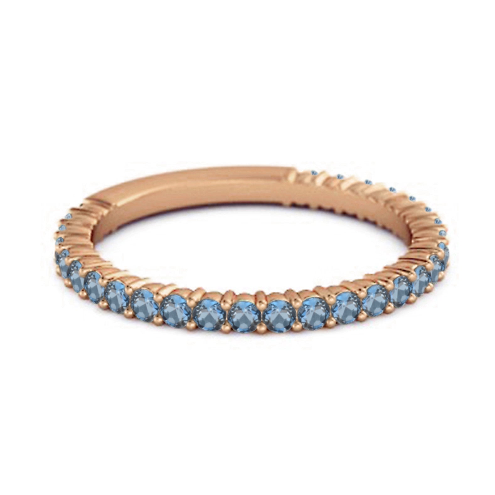 London Blue Topaz Eternity Band Ring – Sterling Silver