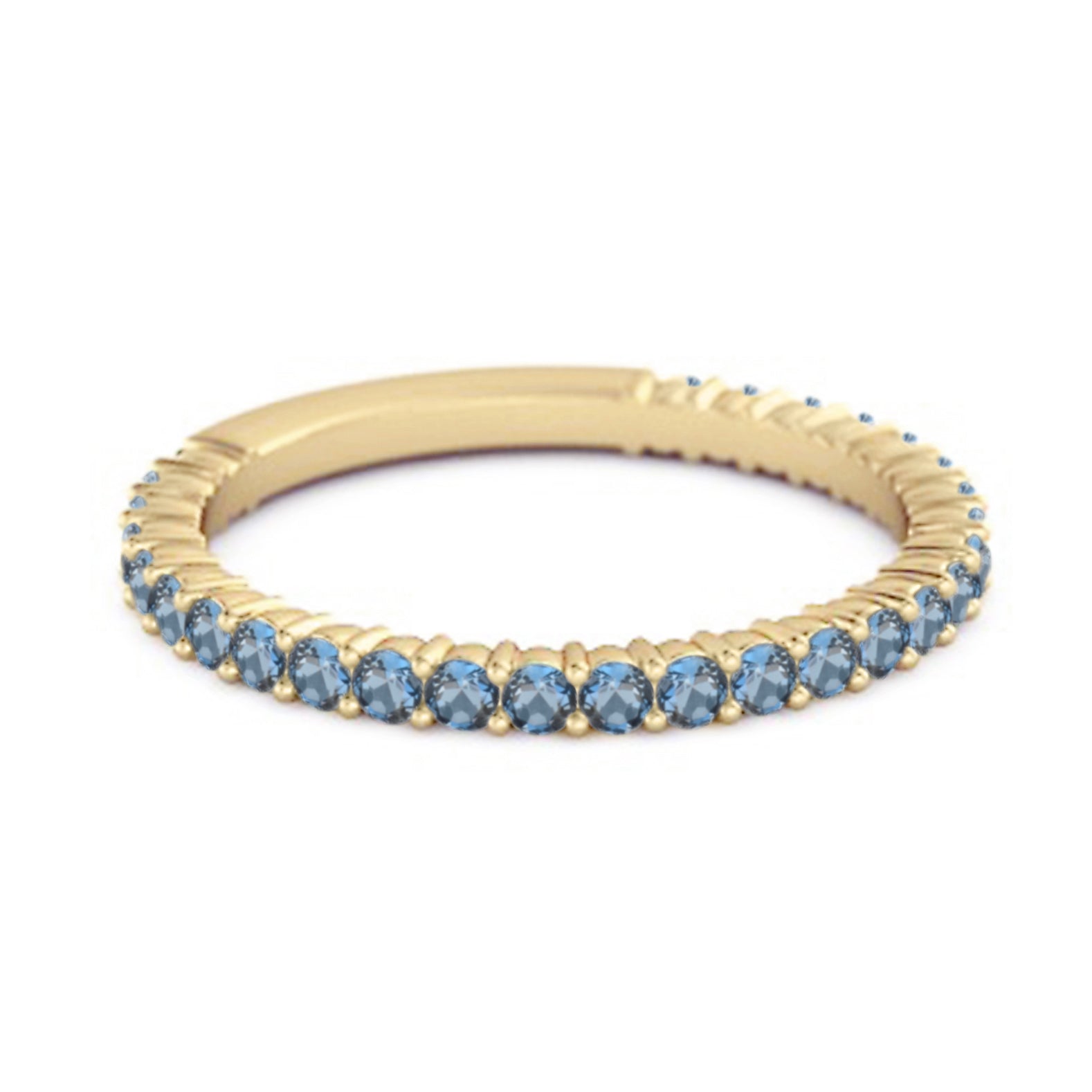 London Blue Topaz Eternity Band Ring – Sterling Silver