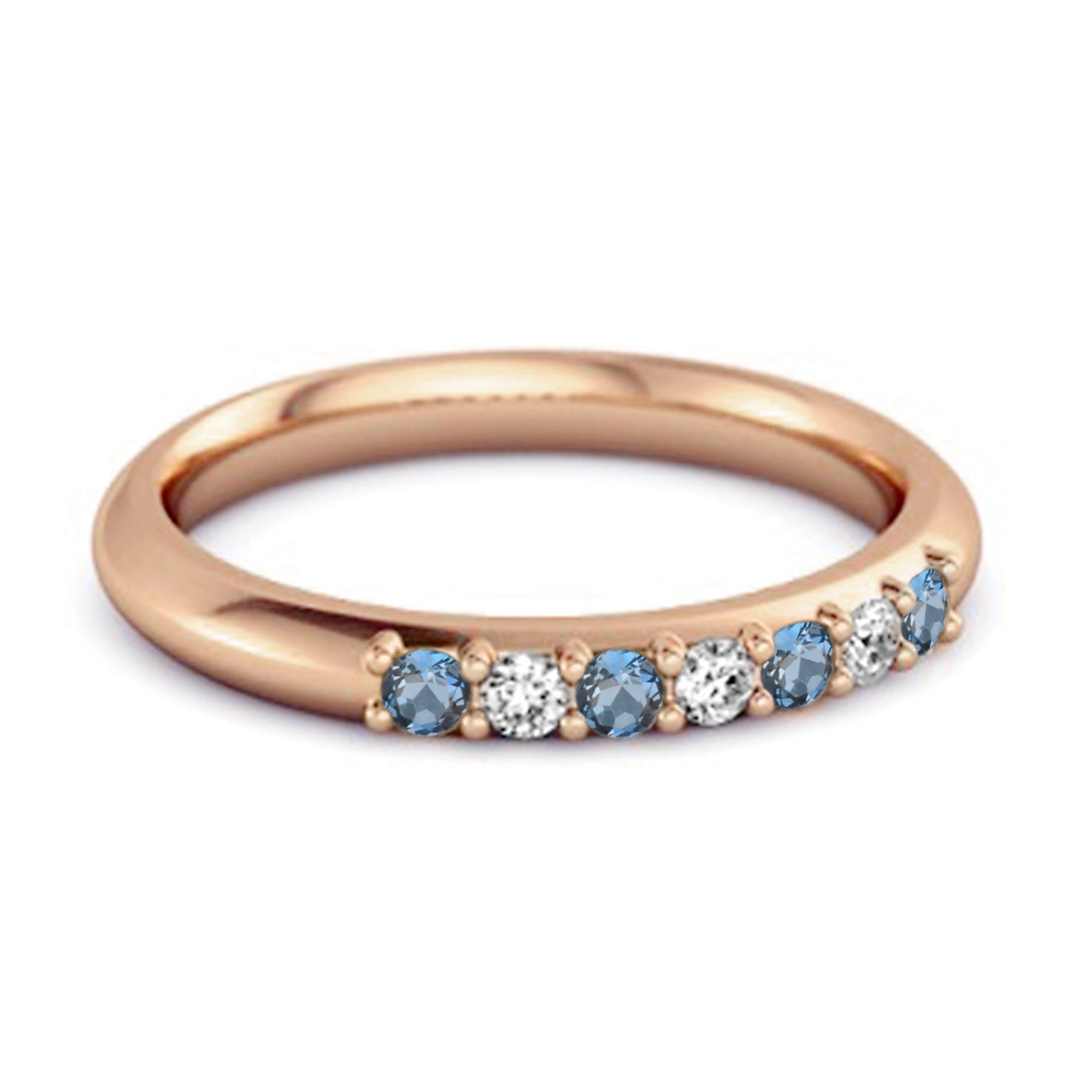 London Blue Topaz Eternity Stackable Ring – Sterling Silver