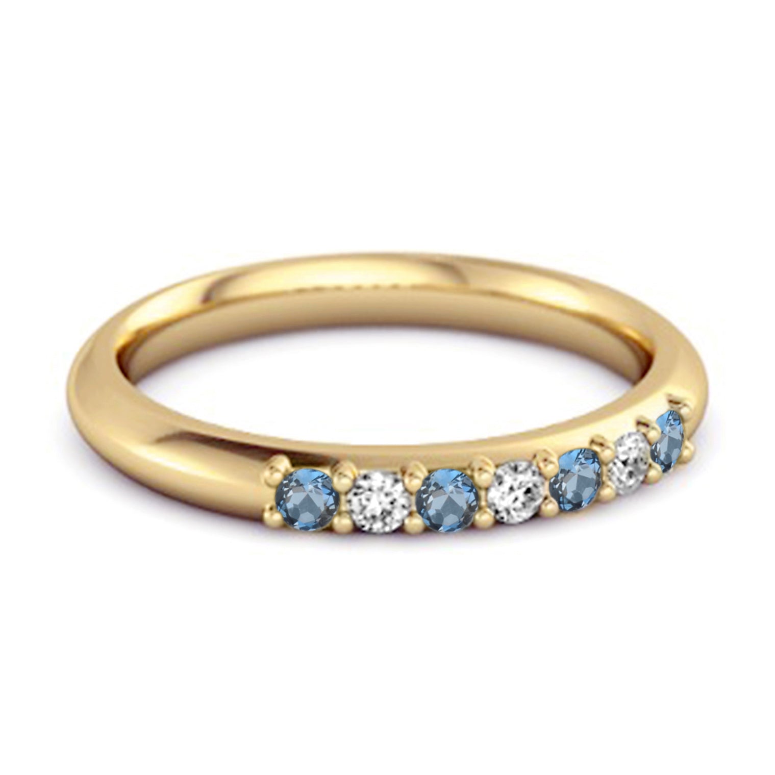 London Blue Topaz Eternity Stackable Ring – Sterling Silver