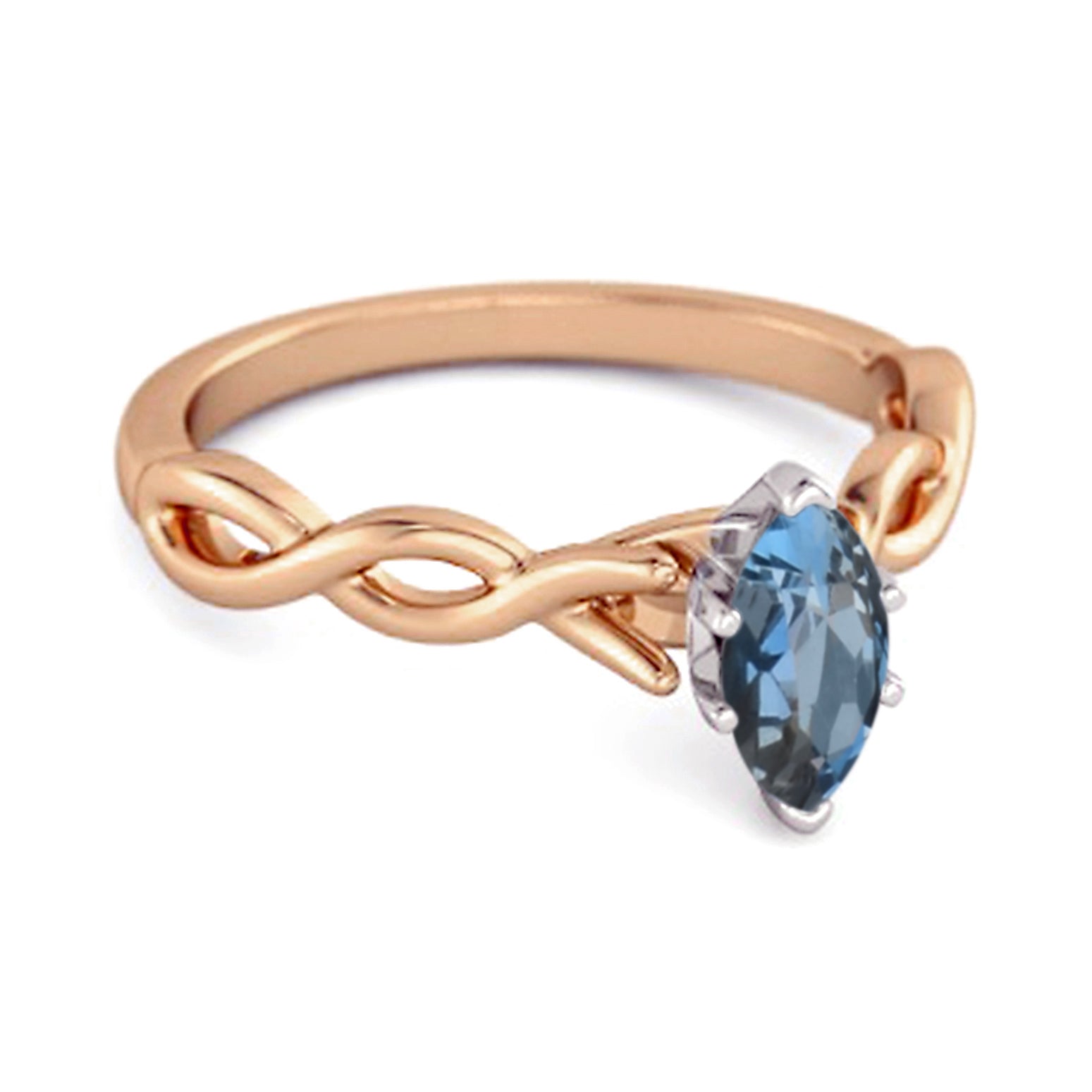 London Blue Topaz Marquise Ring – Sterling Silver