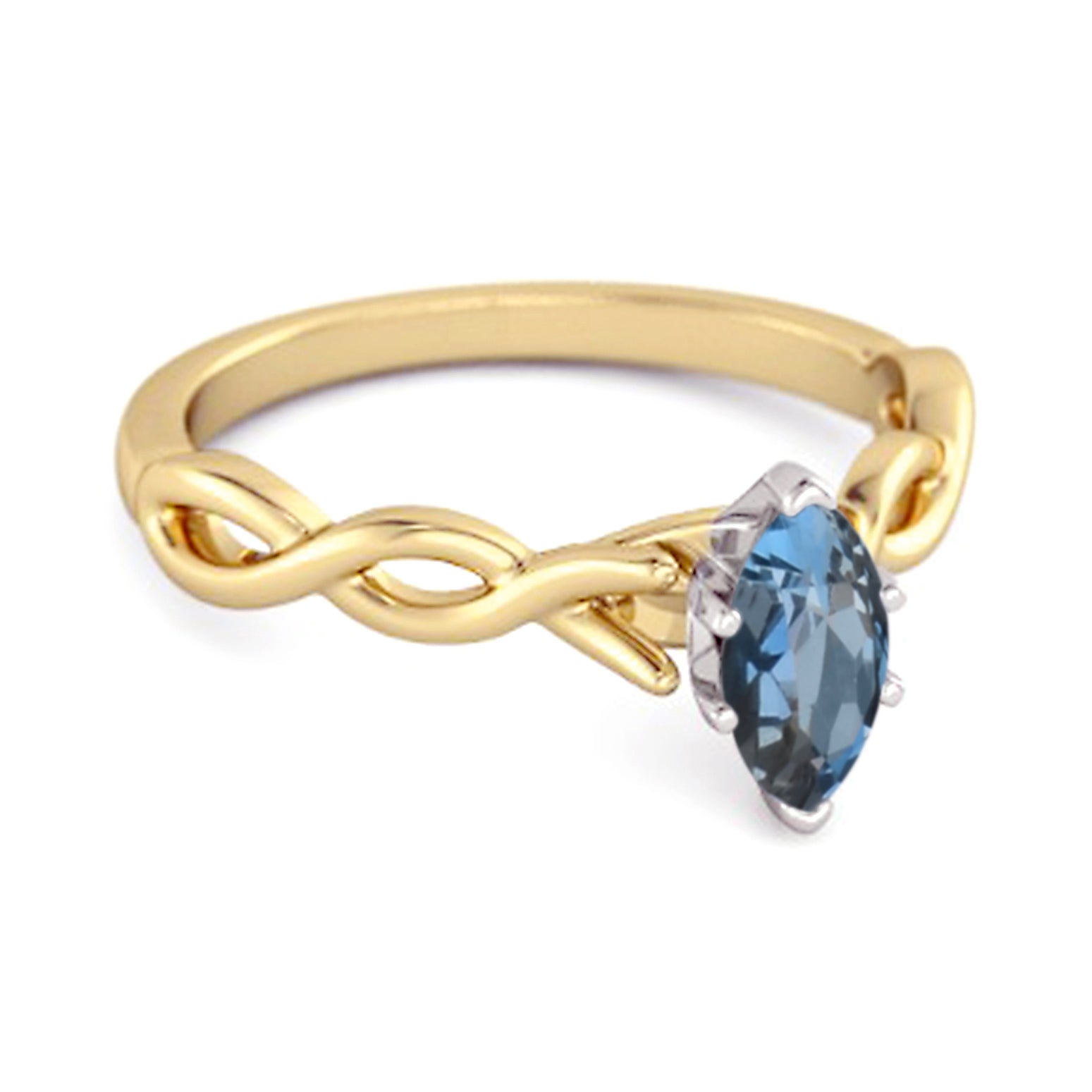 London Blue Topaz Marquise Ring – Sterling Silver
