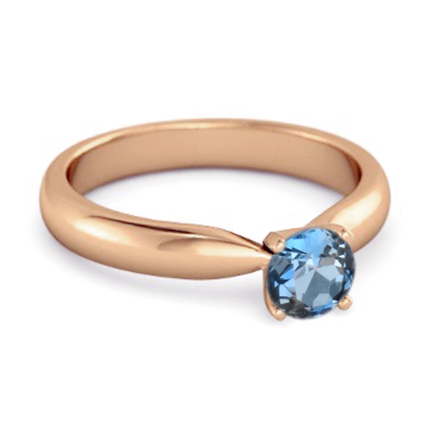 London Blue Topaz Classic Solitaire Ring – Sterling Silver