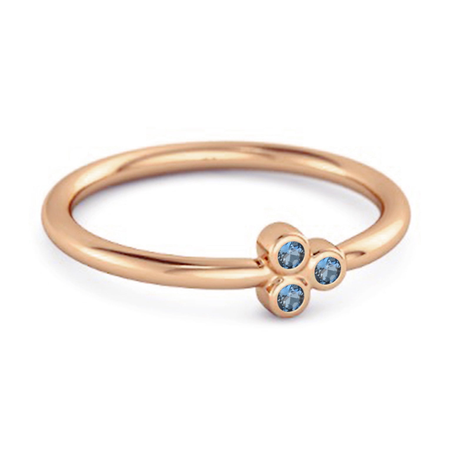 London Blue Topaz Triple Bezel Cluster Ring - Sterling Silver