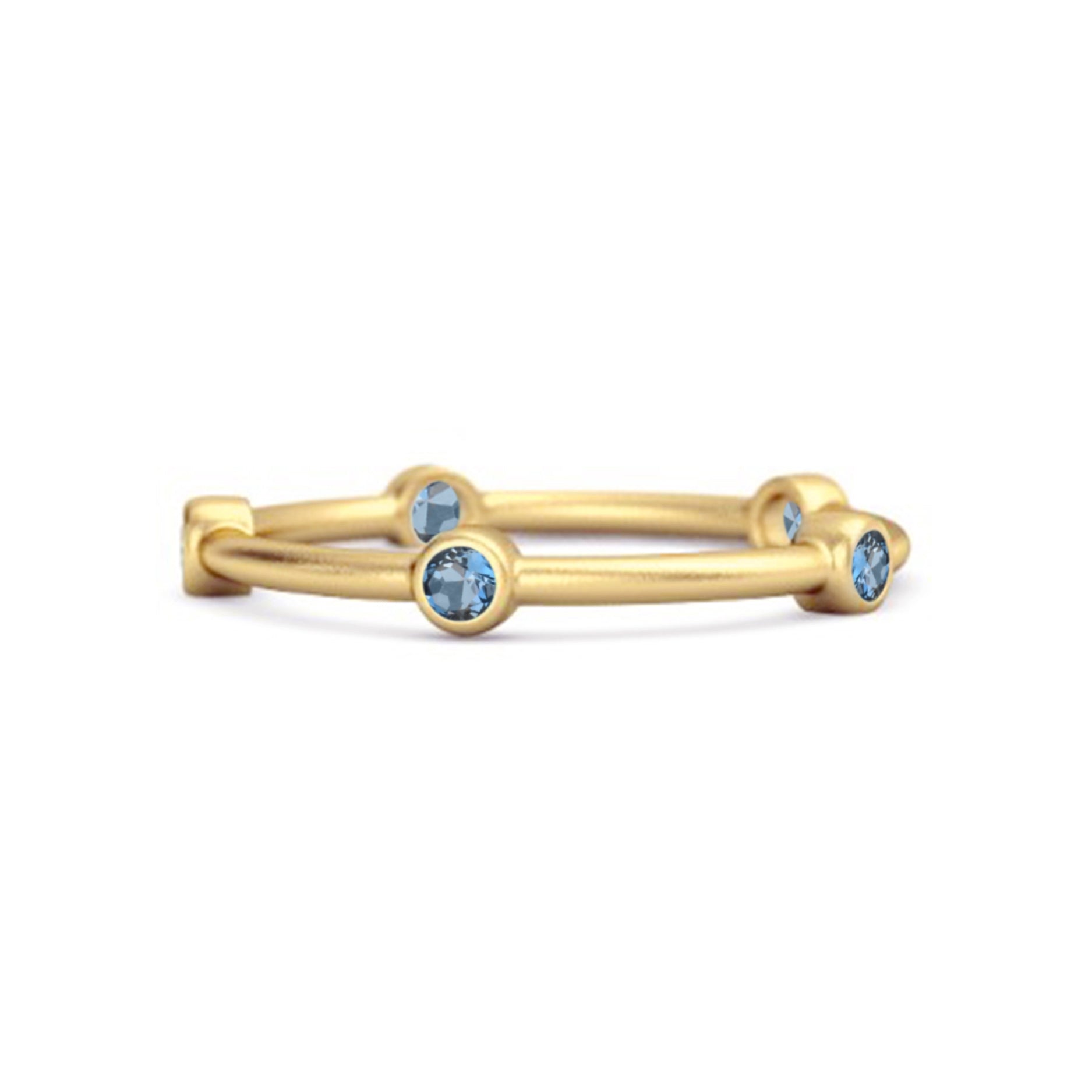 London Blue topaz Minimal Stackable Band Ring - Sterling Silver