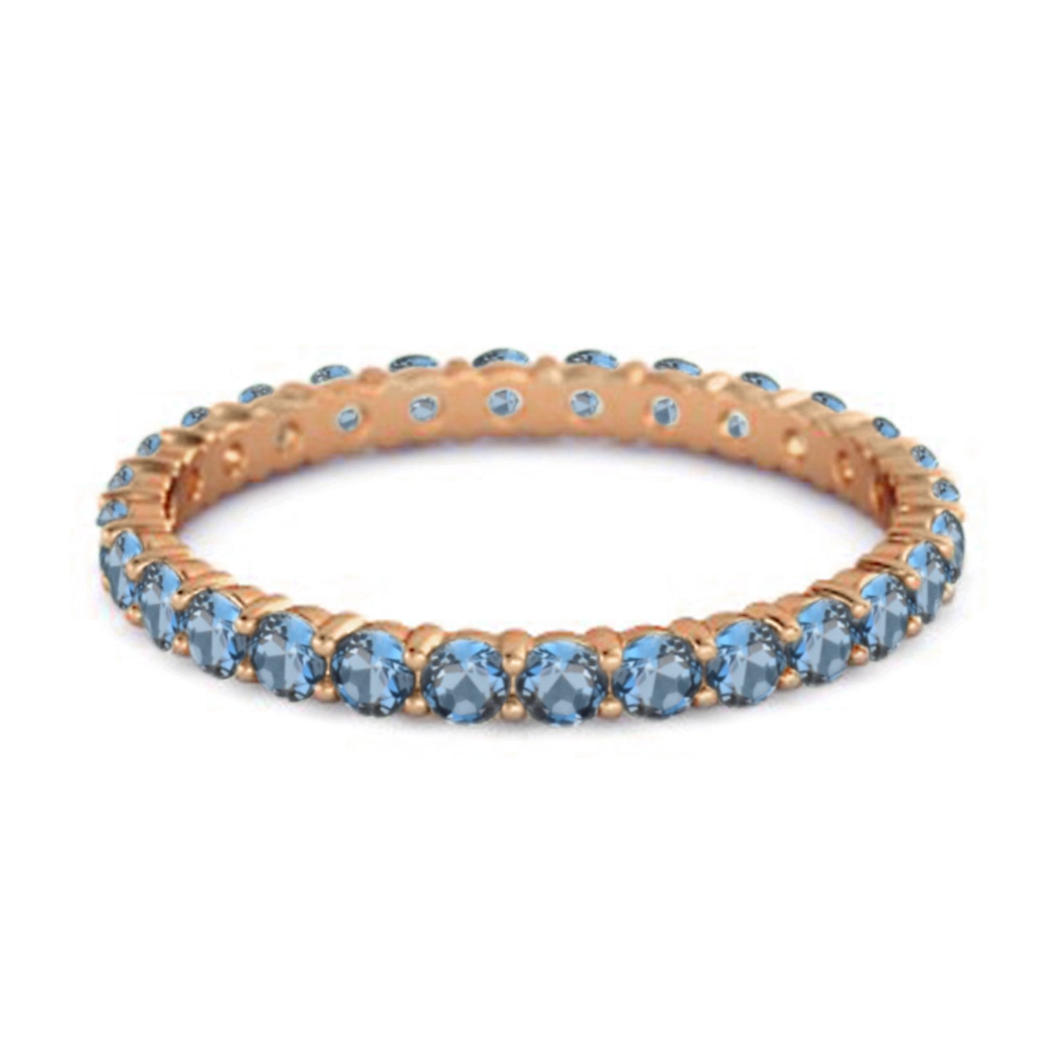 London Blue Topaz Eternity Band Ring – Sterling Silver