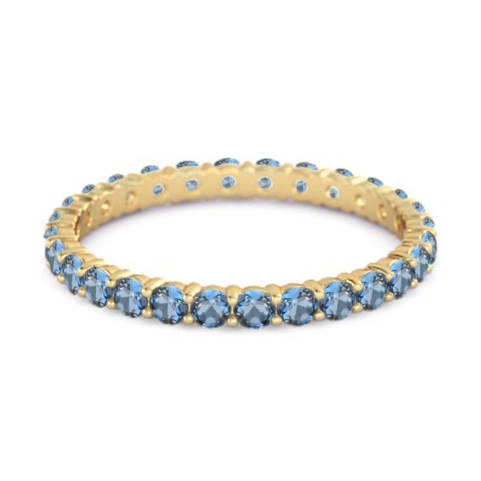 London Blue Topaz Eternity Band Ring – Sterling Silver