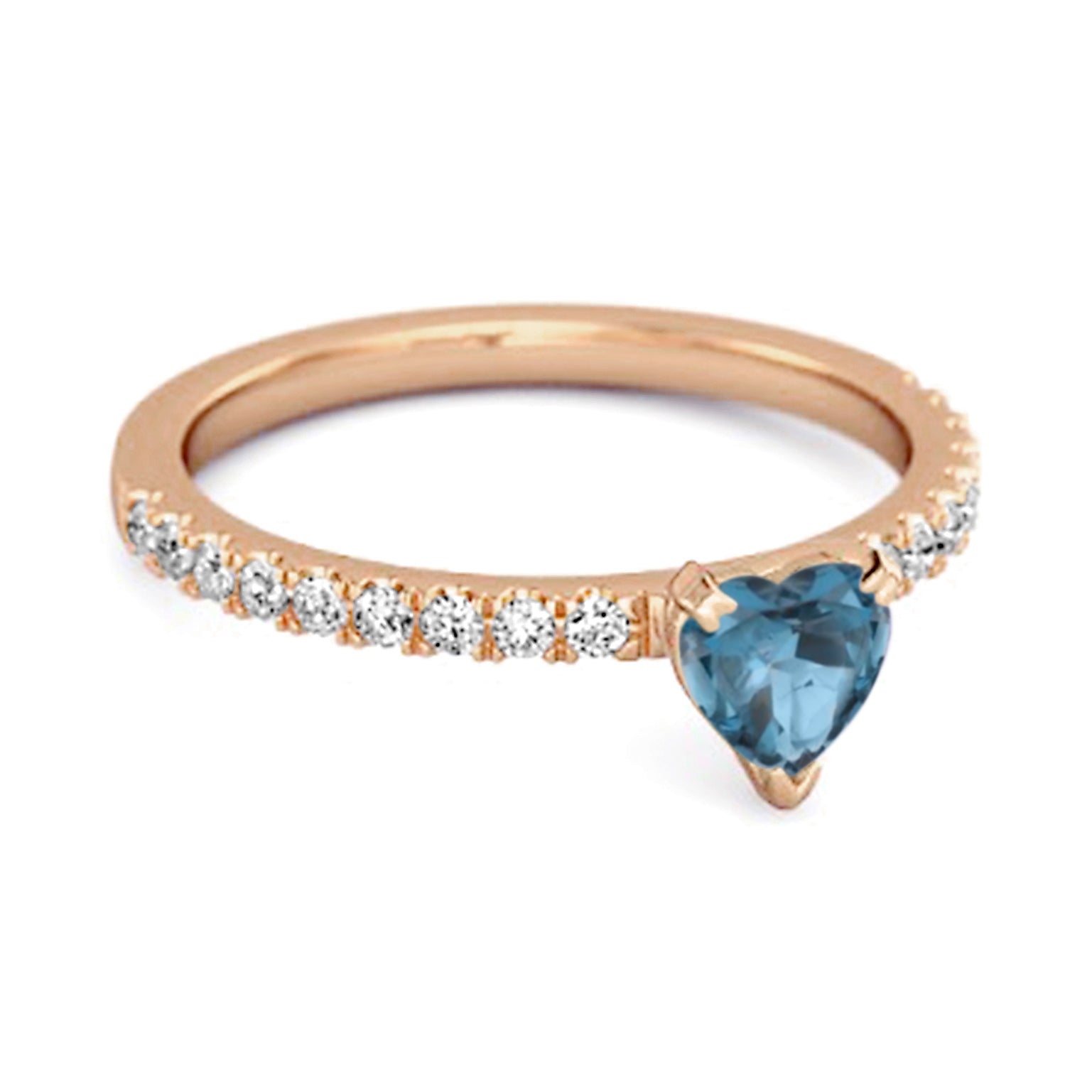 London Blue Topaz Pavé Band Ring - Sterling SIlver