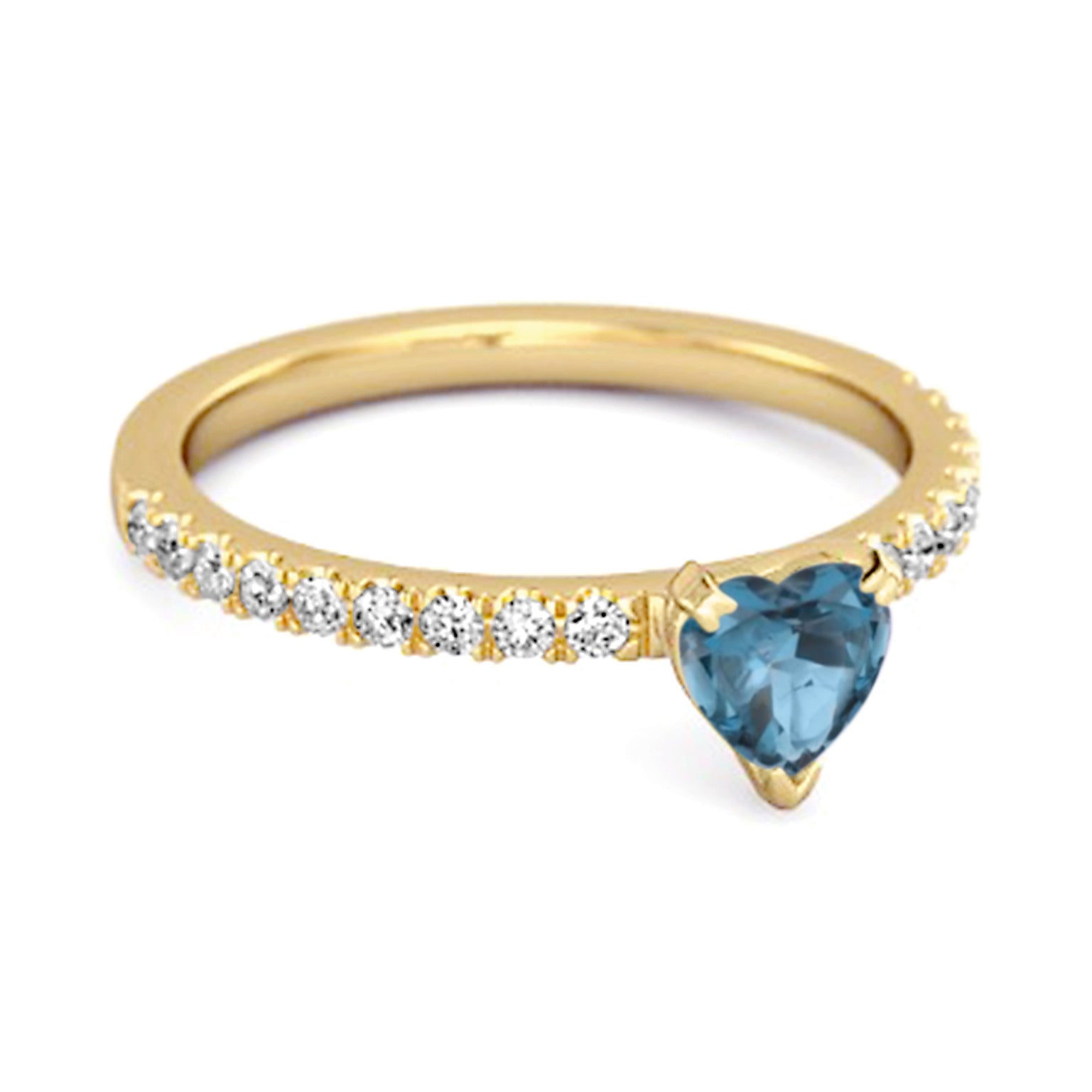 London Blue Topaz Pavé Band Ring - Sterling SIlver