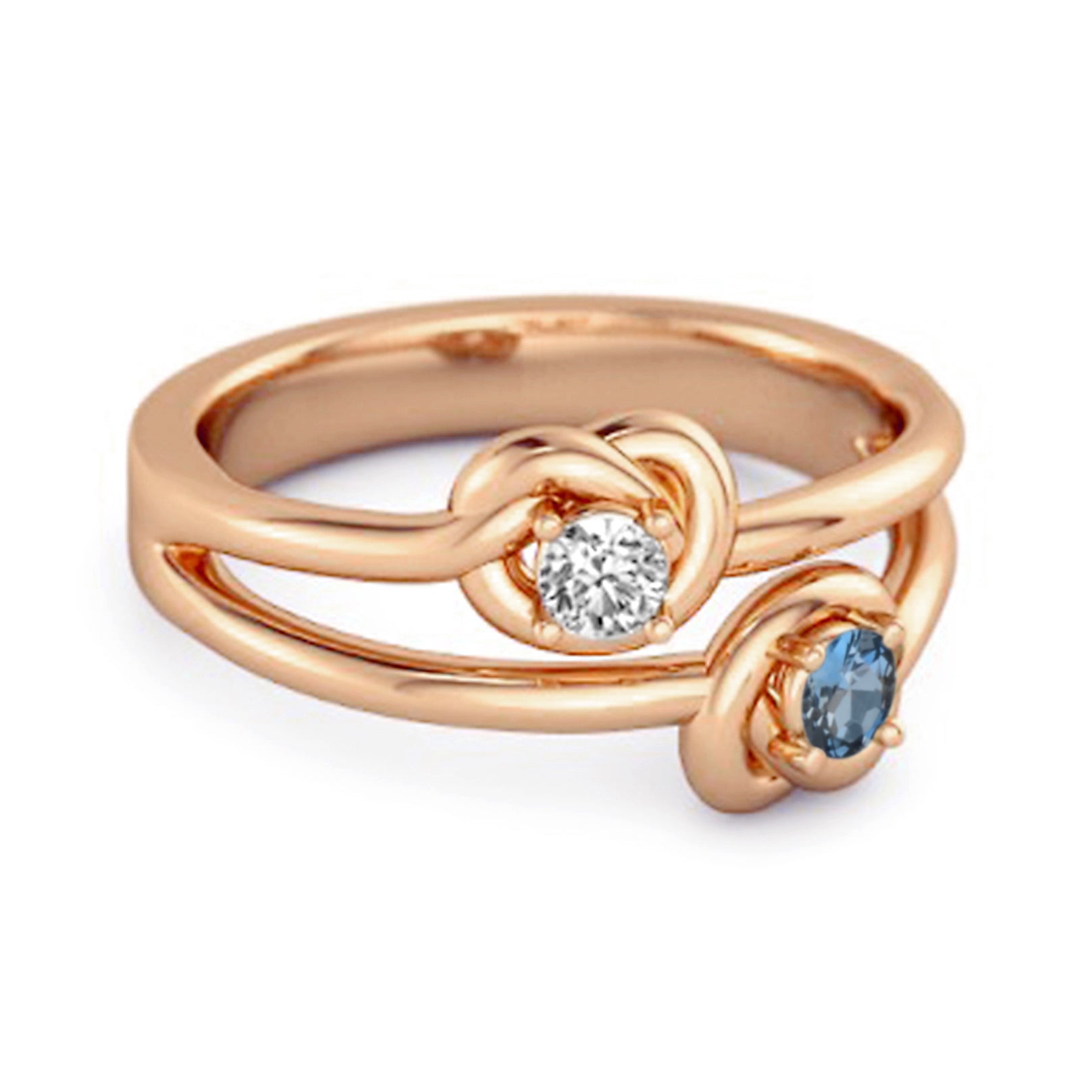 London Blue Topaz Infinity Knot Bypass Ring - Sterling Silver