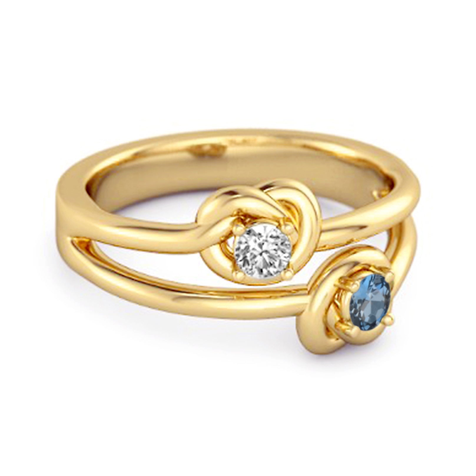 London Blue Topaz Infinity Knot Bypass Ring - Sterling Silver