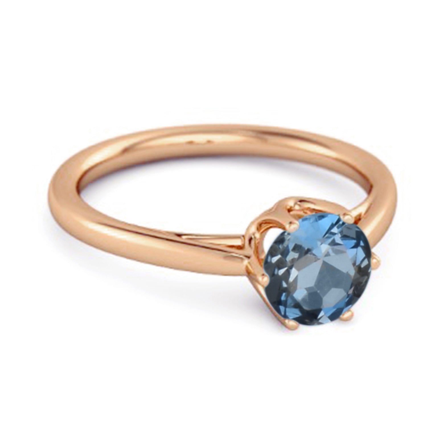 London Blue Topaz Classic Solitaire Ring – Sterling Silver