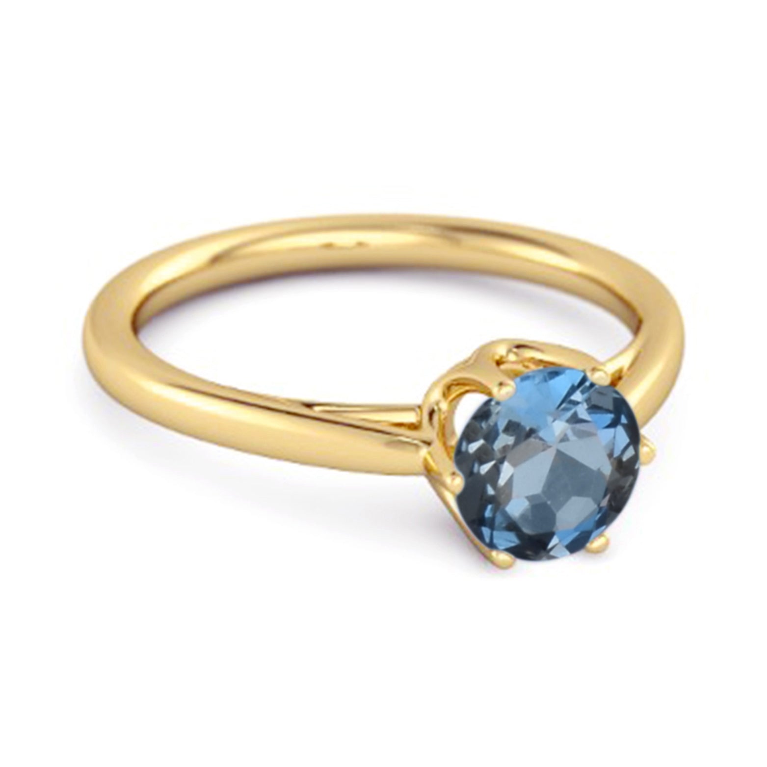 London Blue Topaz Classic Solitaire Ring – Sterling Silver
