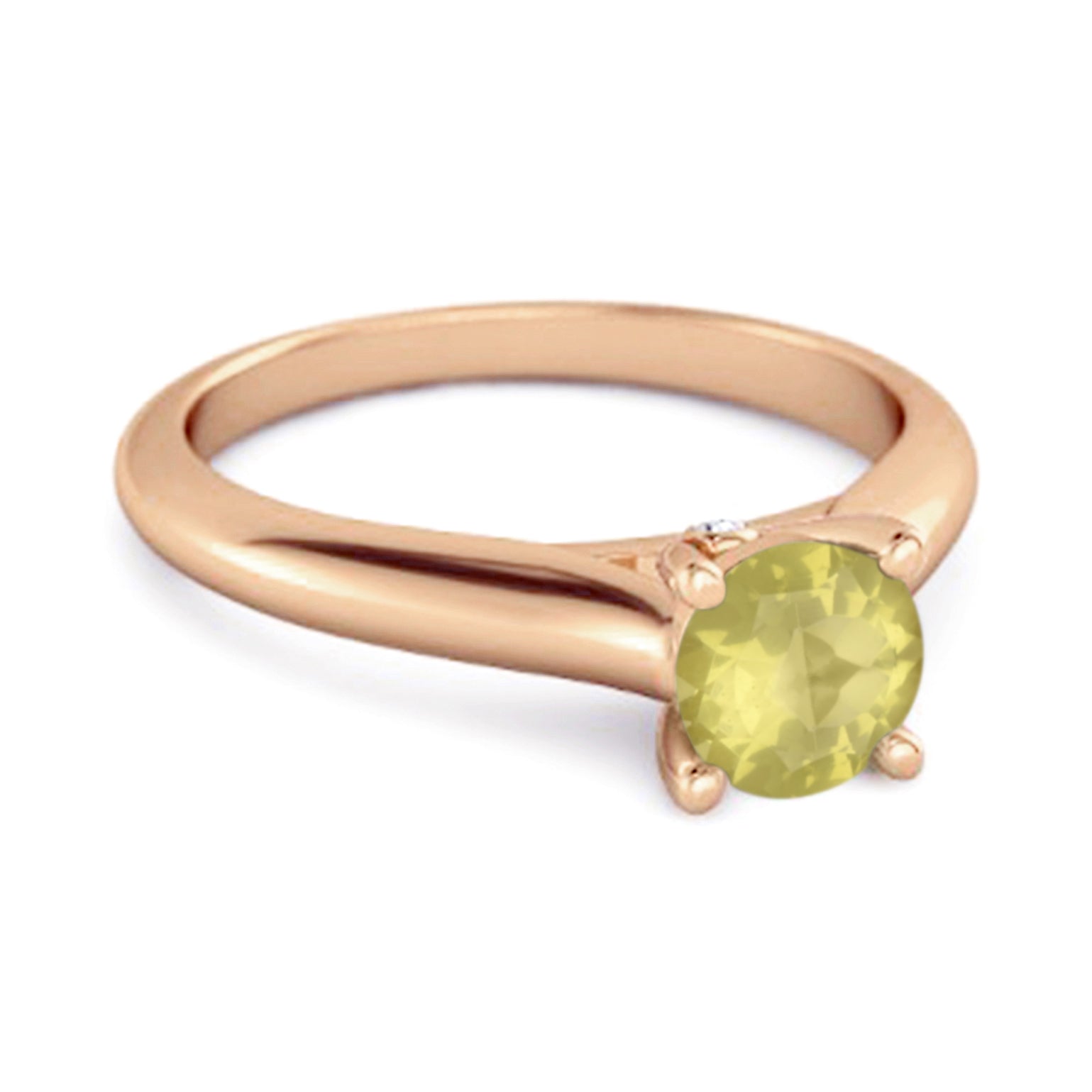 Anello Delaney in argento 925 con quarzo limone solitario da 0,25 carati