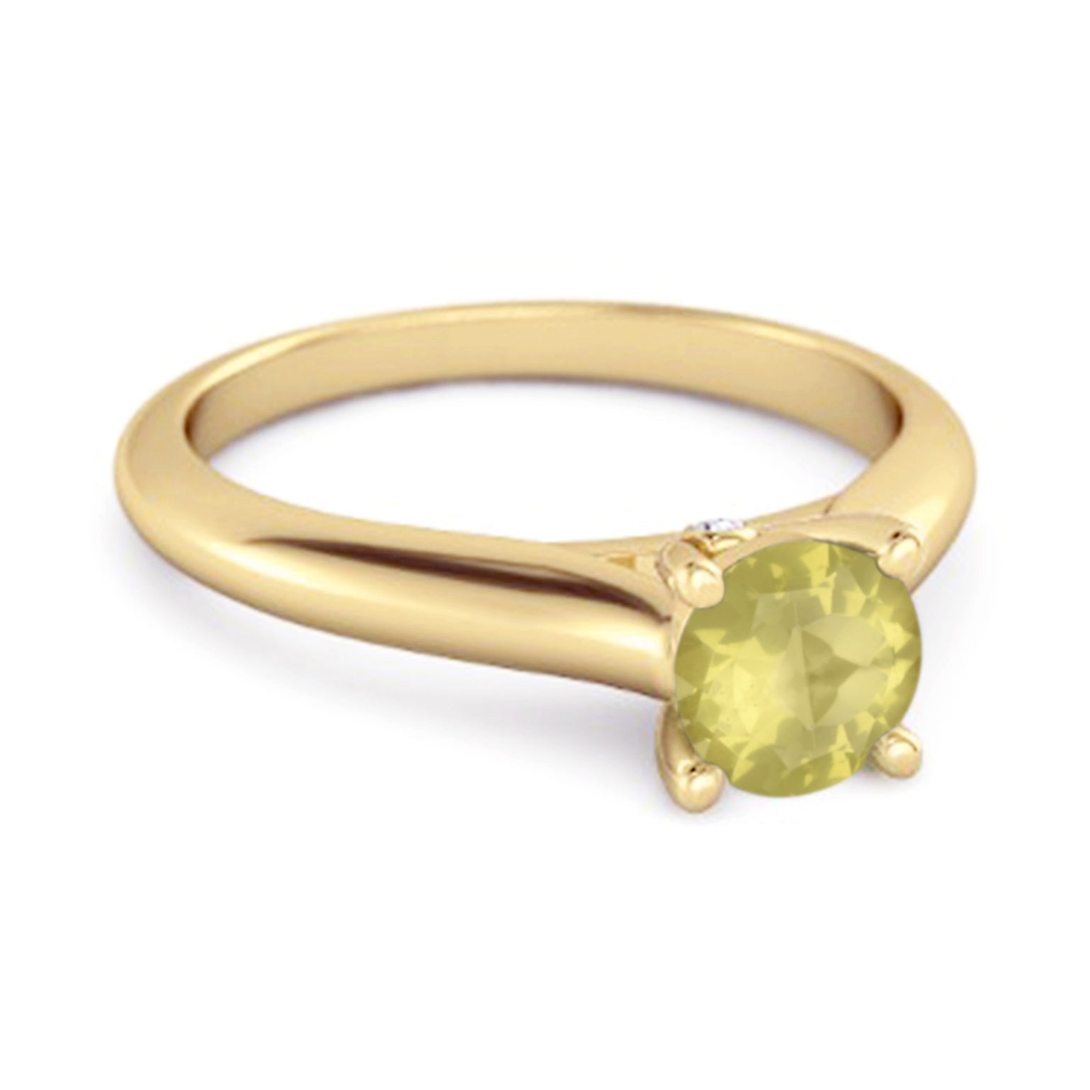 Anello Delaney in argento 925 con quarzo limone solitario da 0,25 carati