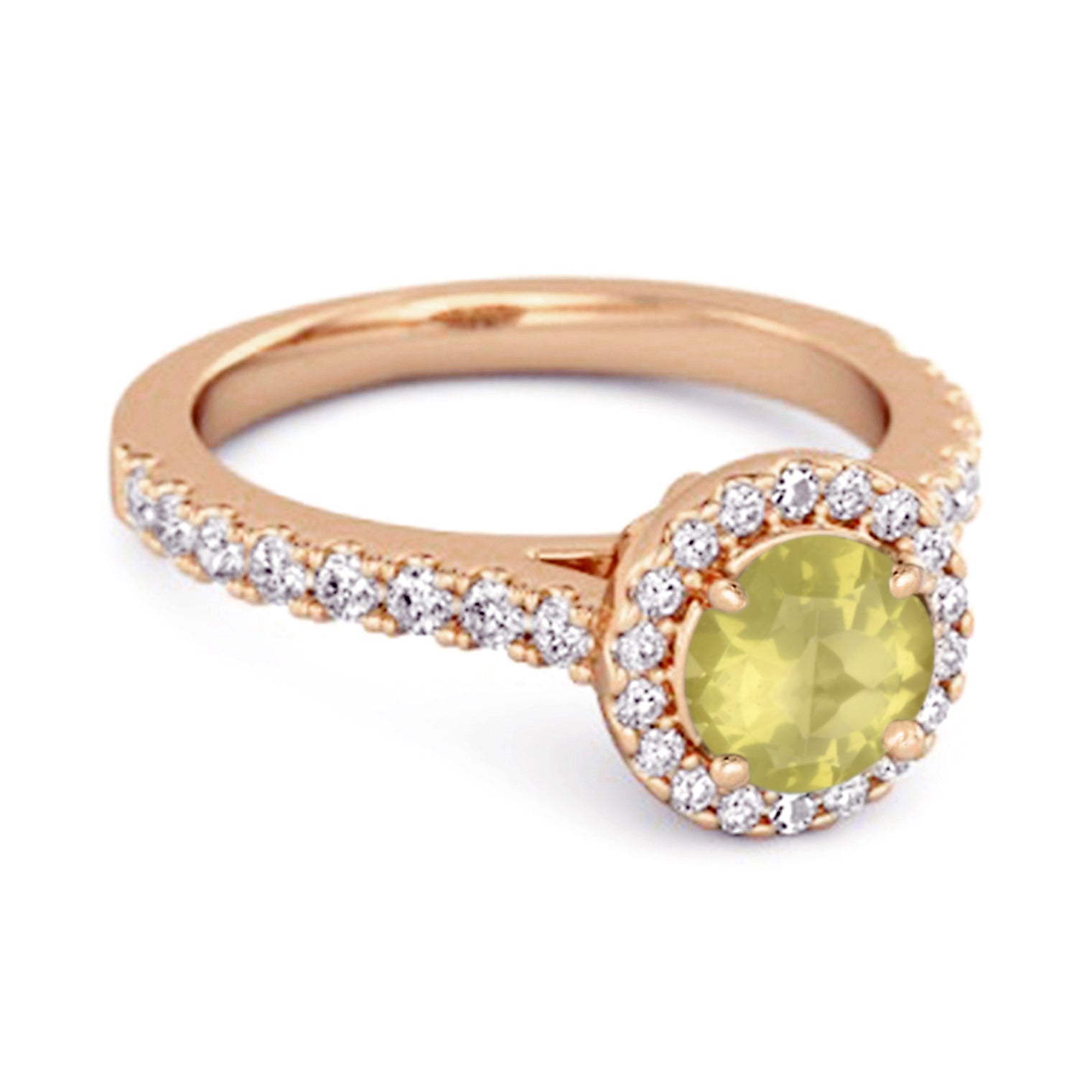 Anello solitario in argento sterling 925 con pietra portafortuna di quarzo limone