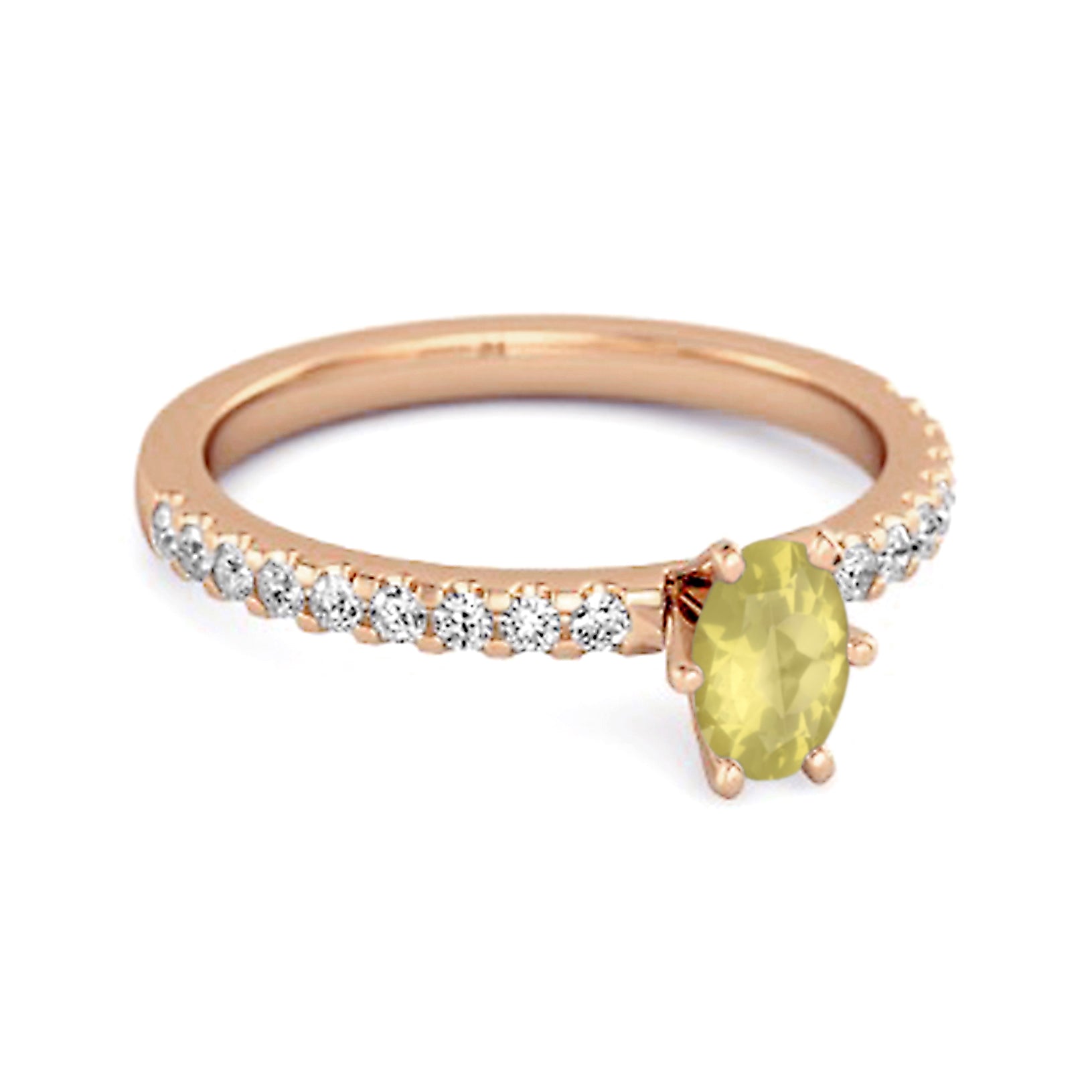 Anello abbagliante in argento sterling 925 con quarzo limone solitario da 0,25 carati