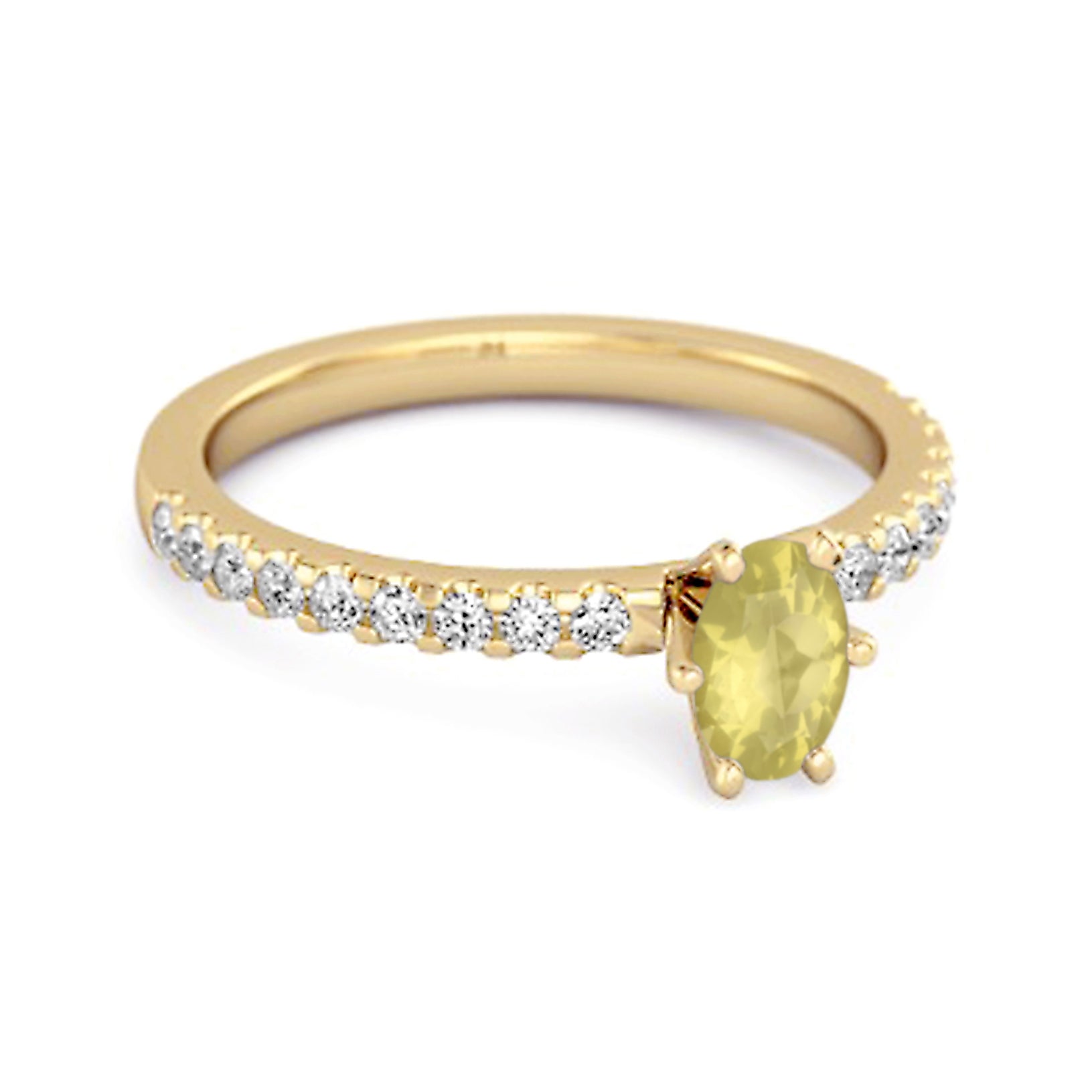 Anello abbagliante in argento sterling 925 con quarzo limone solitario da 0,25 carati