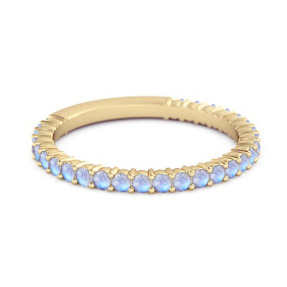 925 Silver Stacking 0.60 Ct Moonstone Eternity Raquel Ring