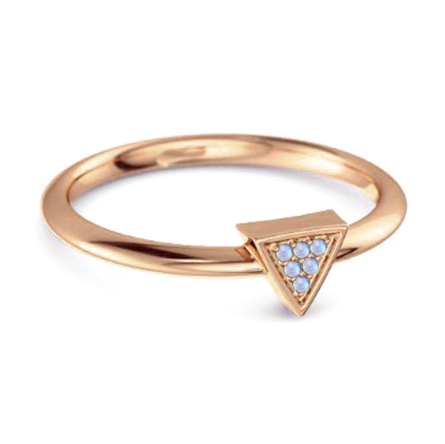 Moonstone Minimalist Geometric Ring – Sterling Silver