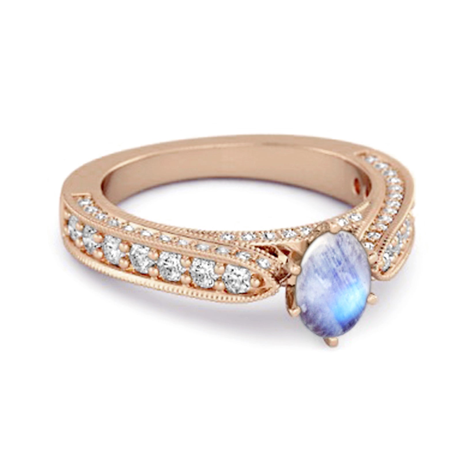 Moonstone Tapered Five-Stone Ring – Sterling Silver