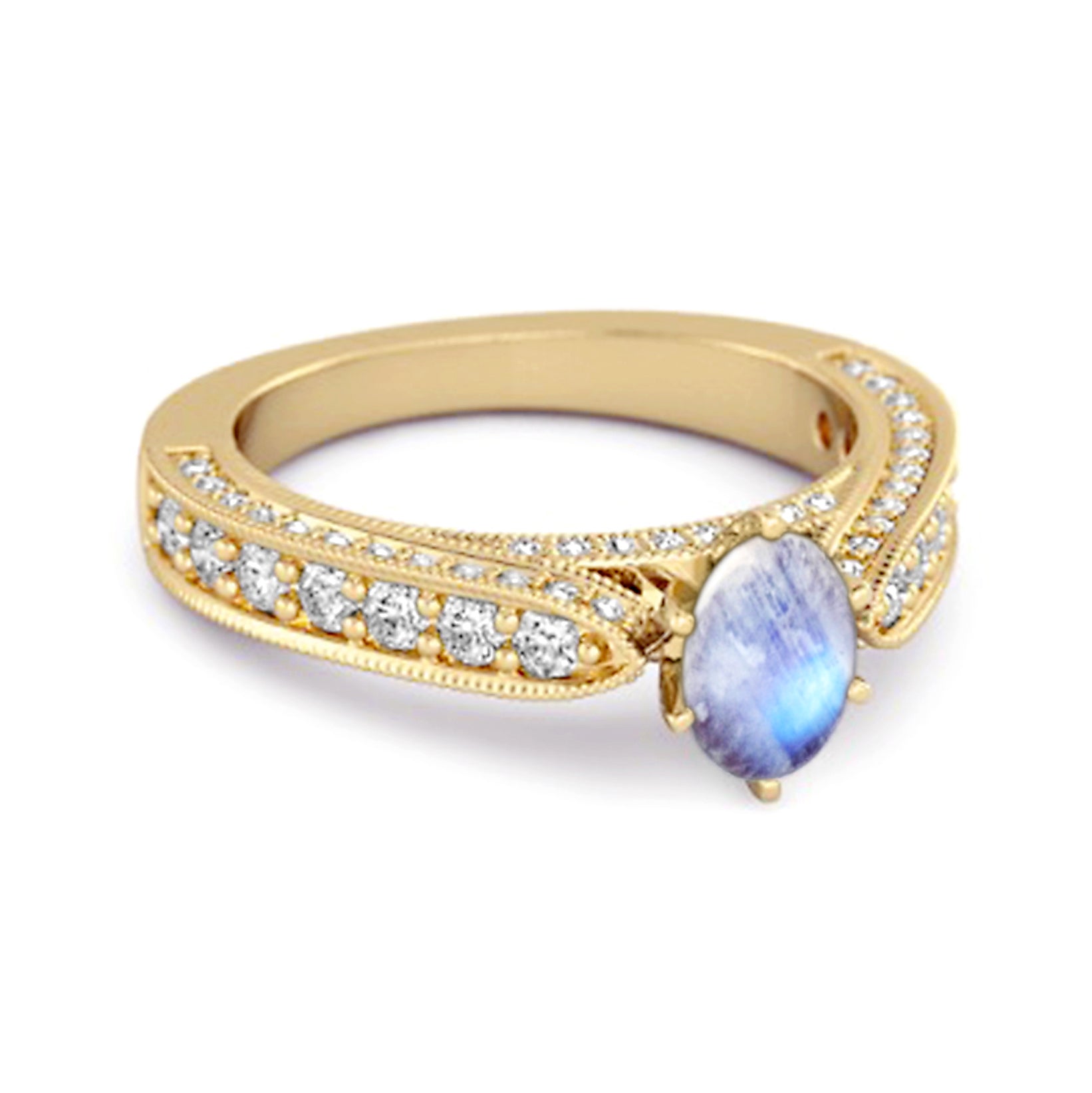 Moonstone Tapered Five-Stone Ring – Sterling Silver