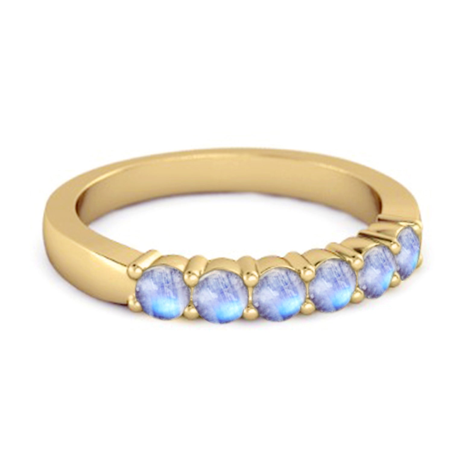 Moonstone Half Eternity Band Ring – Sterling Silver