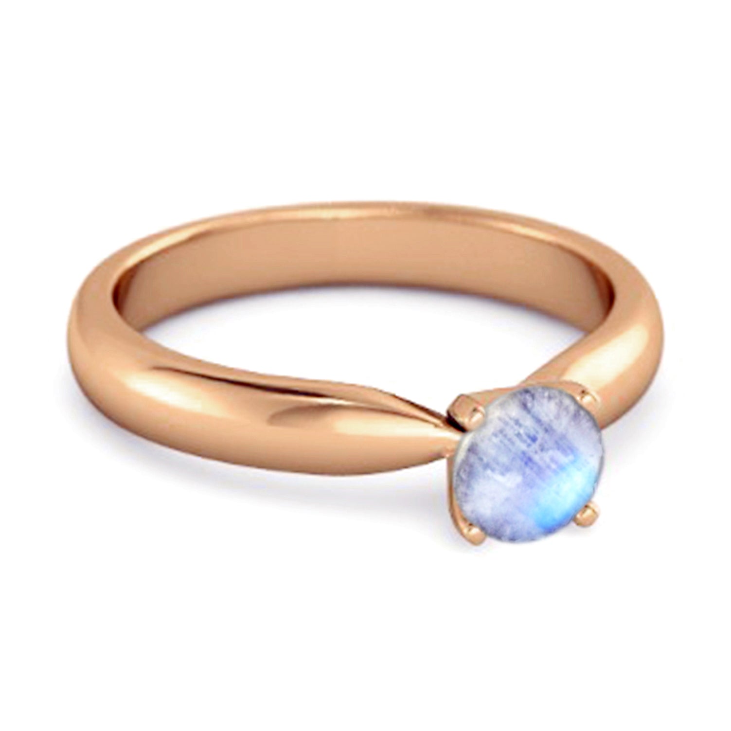 Moonstone Classic Solitaire Ring - Sterling Silver