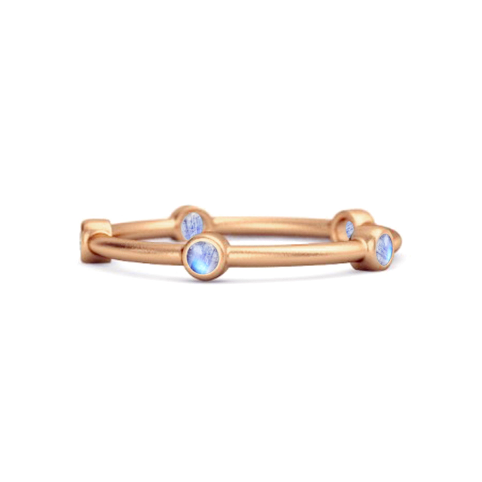 Moonstone Minimal Stackable Band Ring - Sterling Silver