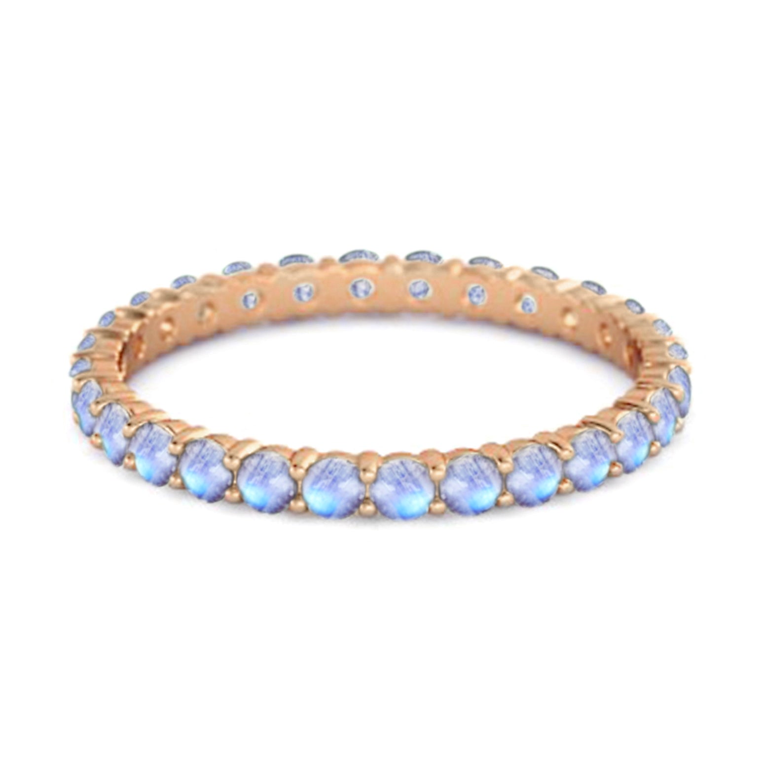 Moonstone Full Eternity Ring – Sterling Silver
