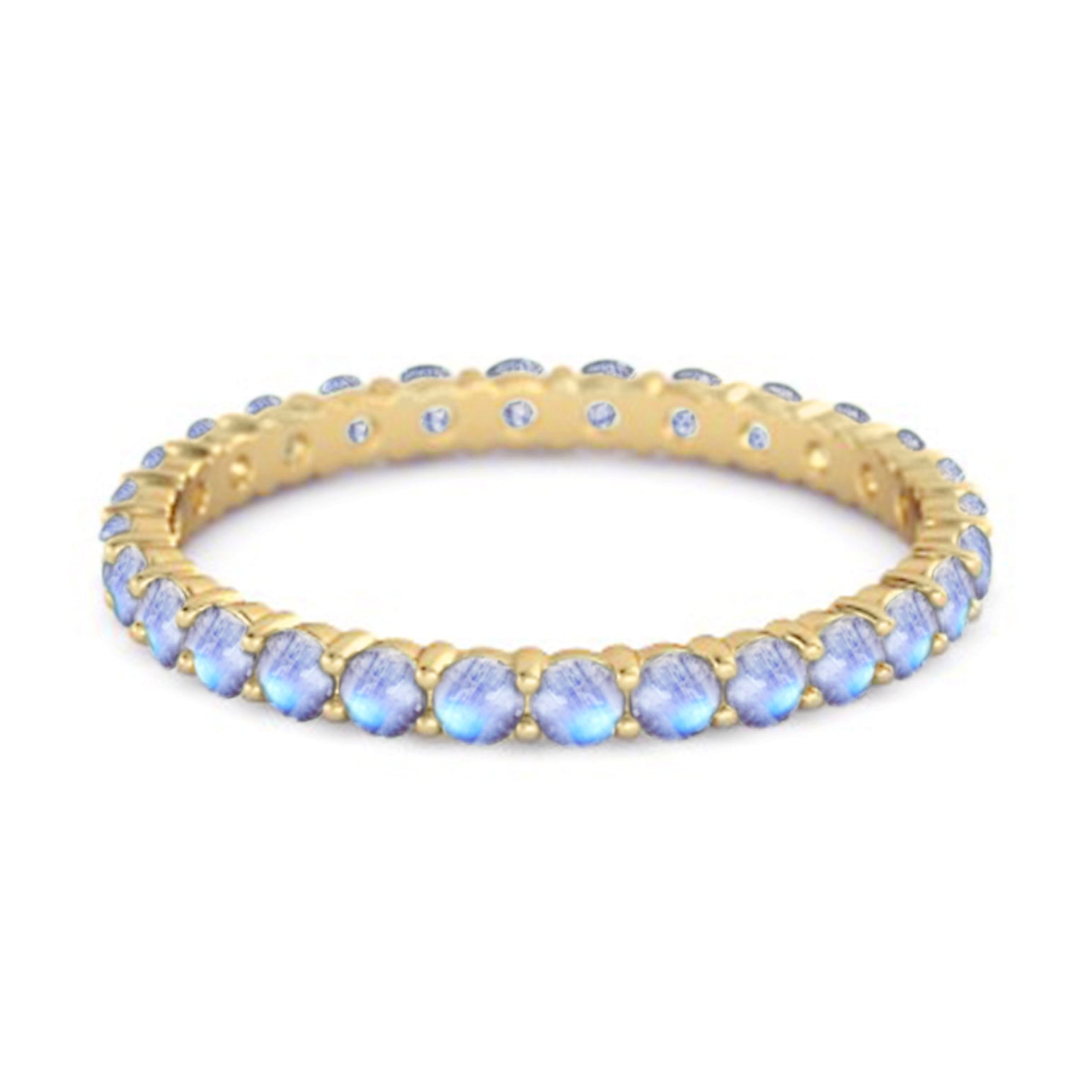 Moonstone Full Eternity Ring – Sterling Silver