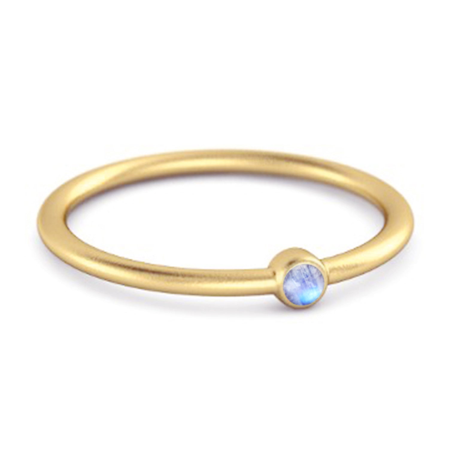 Anello solitario impilabile in argento sterling 925 con pietra di luna da 0,1 ct