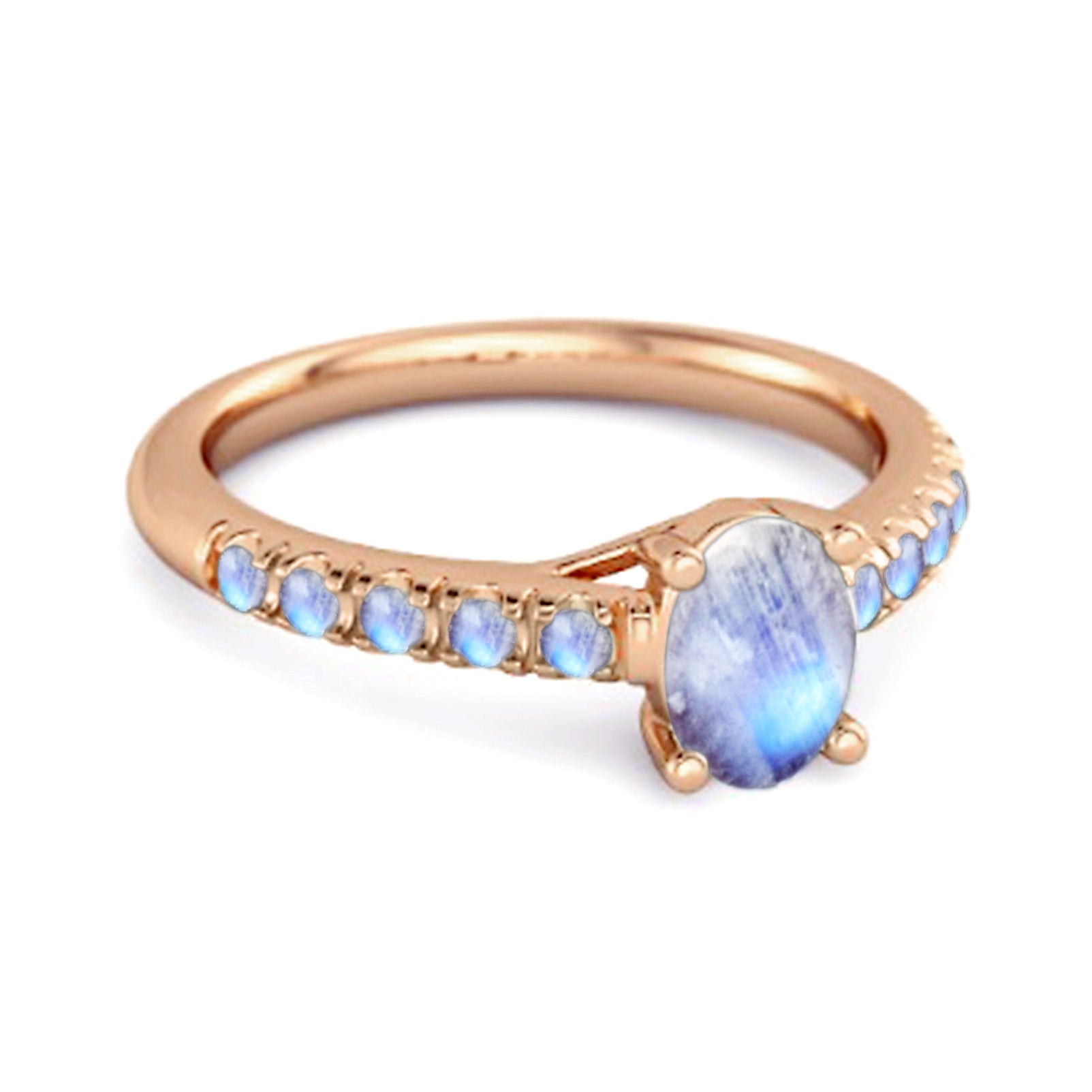Moonstone Pavé Band Classic Statement Ring - Sterling Silver