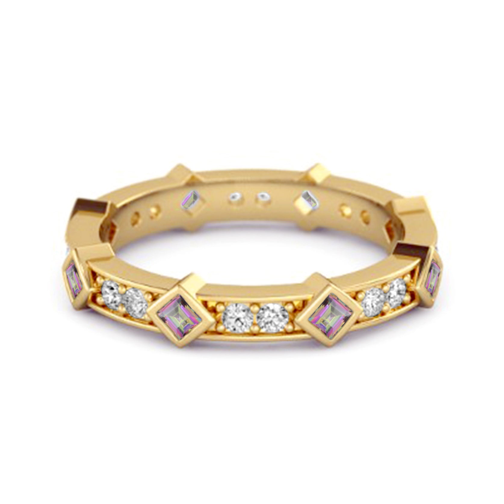 Mystic Topaz Eternity Band Ring – Sterling Silver