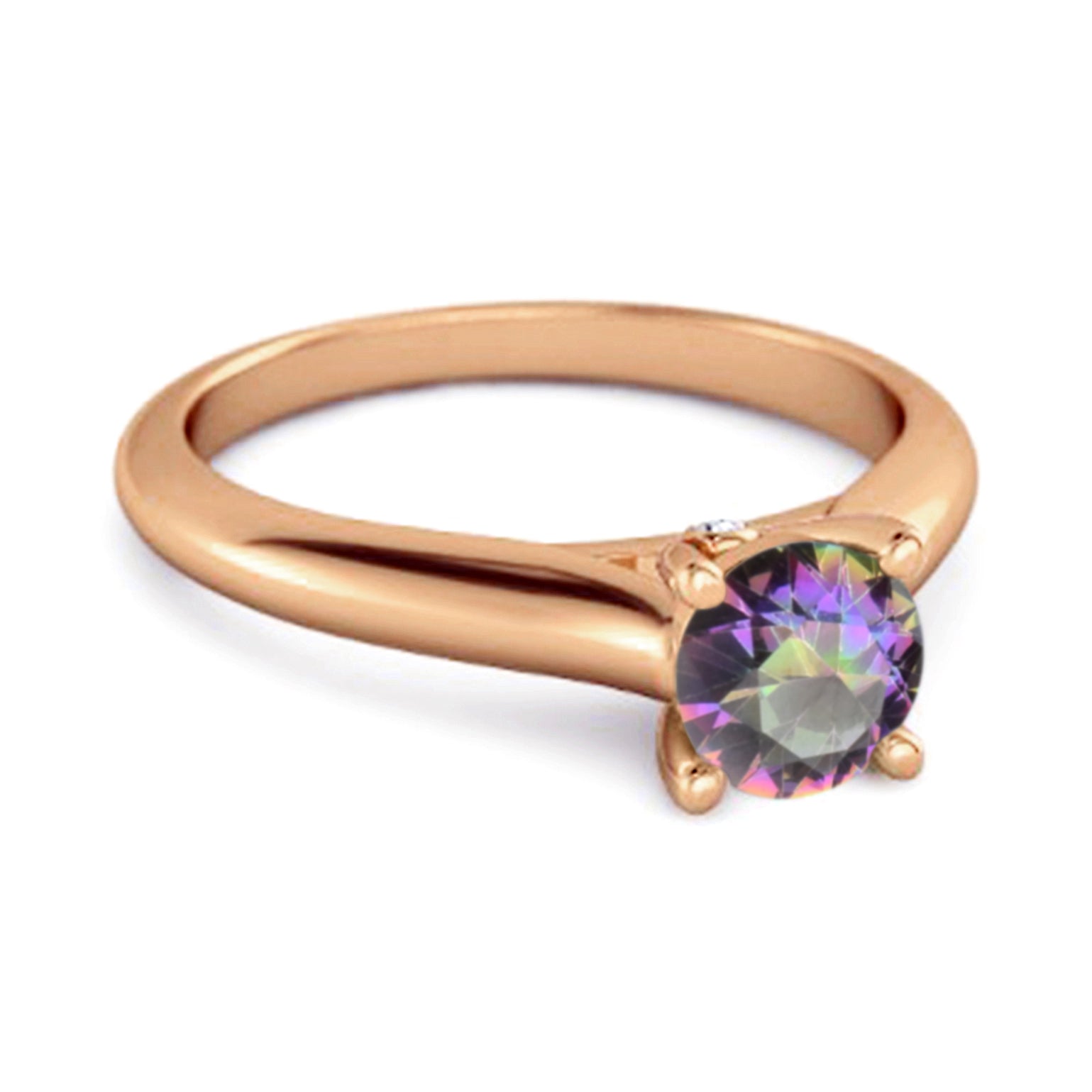 Anello Delaney in argento 925 con topazio mistico solitario da 0,25 carati