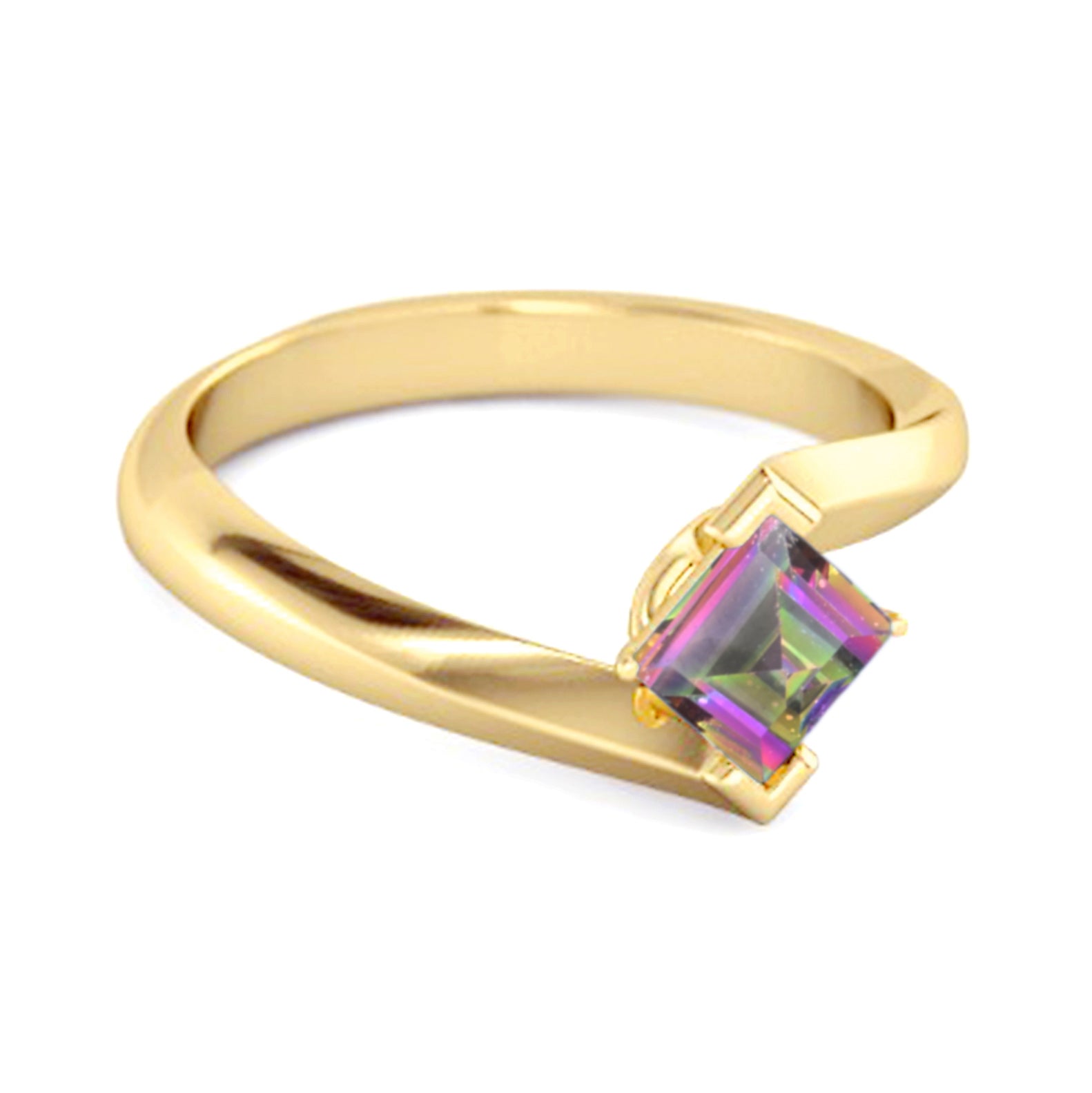 Anello Embrace in argento sterling 925 con topazio mistico da 0,50 carati, anello da donna