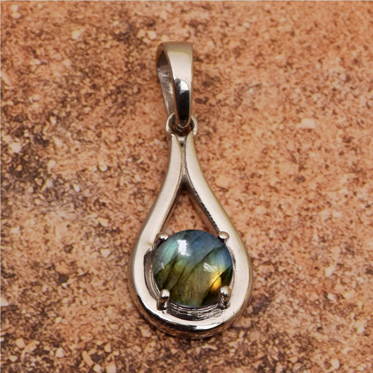 Tear Drop Round Multi Choice Gemstone Pendant