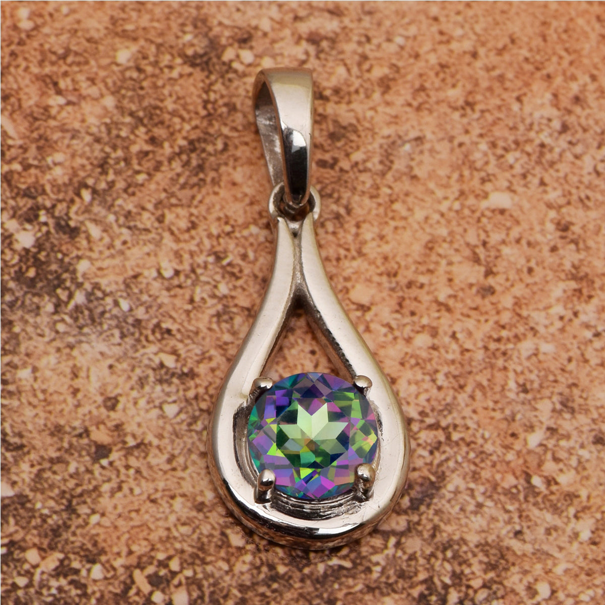 Tear Drop Round Multi Choice Gemstone Pendant