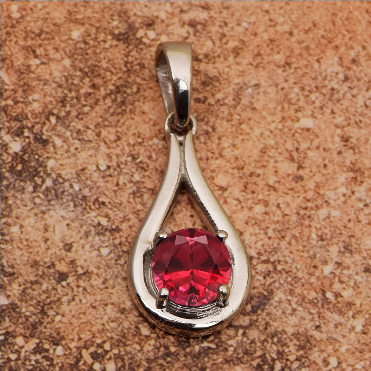 Tear Drop Round Multi Choice Gemstone Pendant